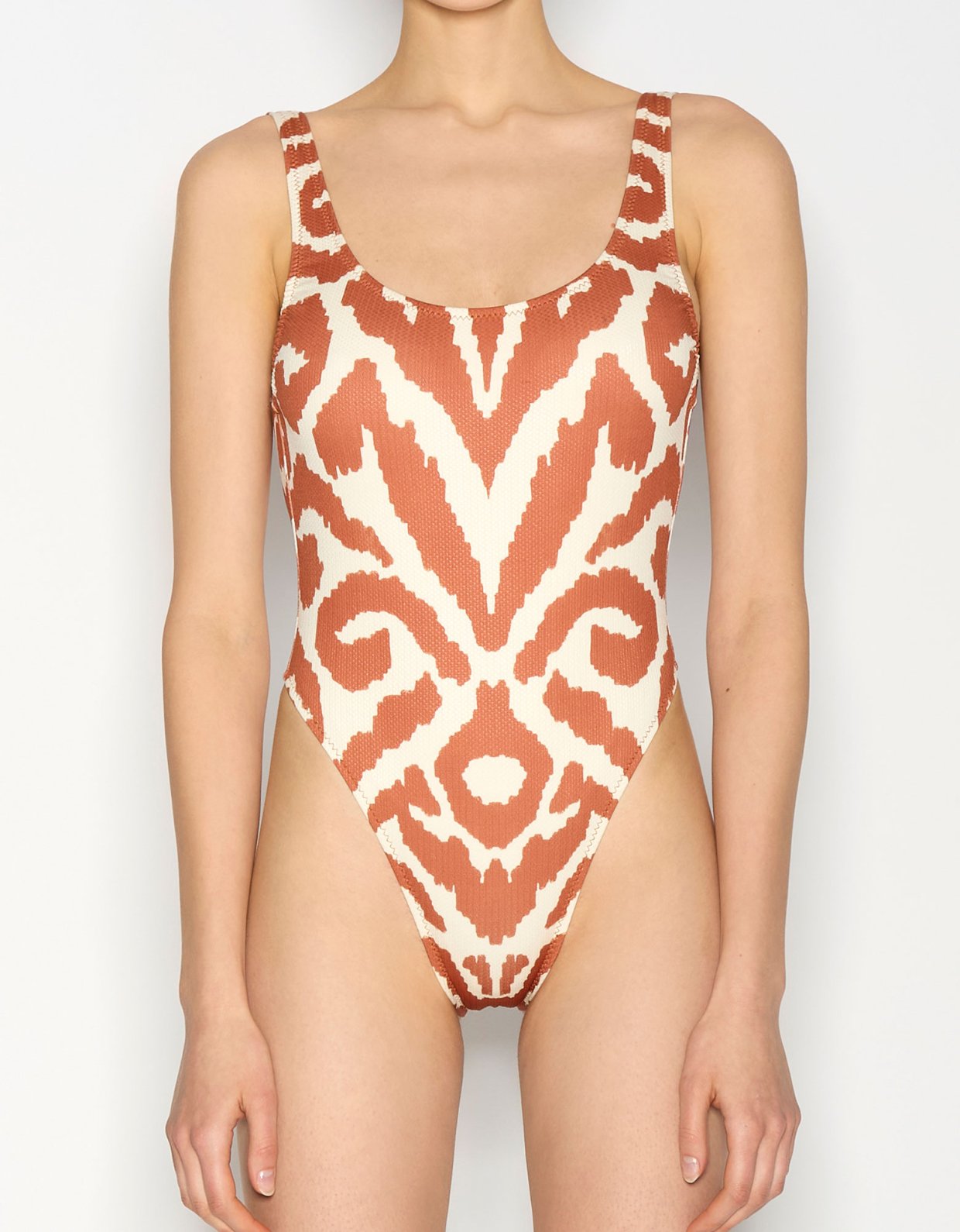 Nadia Rapti Reef swimsuit brown-ecru