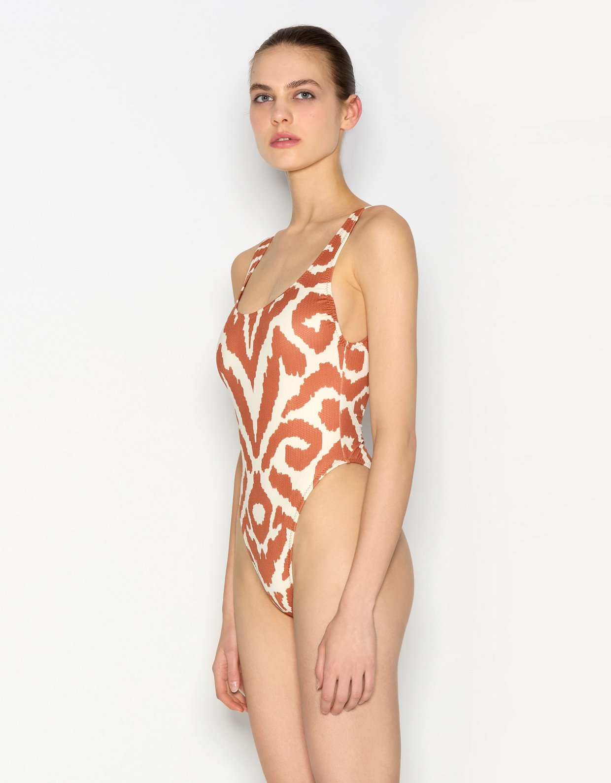 Nadia Rapti Reef swimsuit brown-ecru