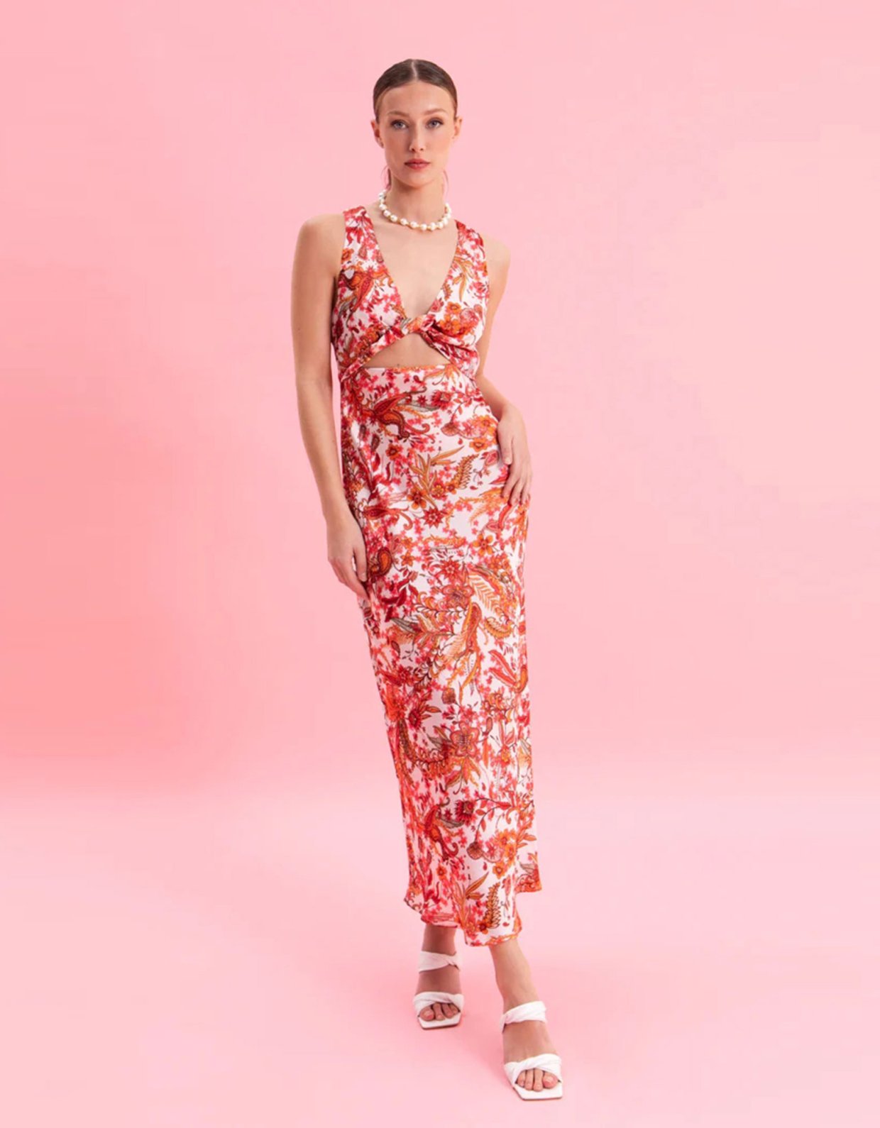 Eveleya Rustic romance midi satin dress
