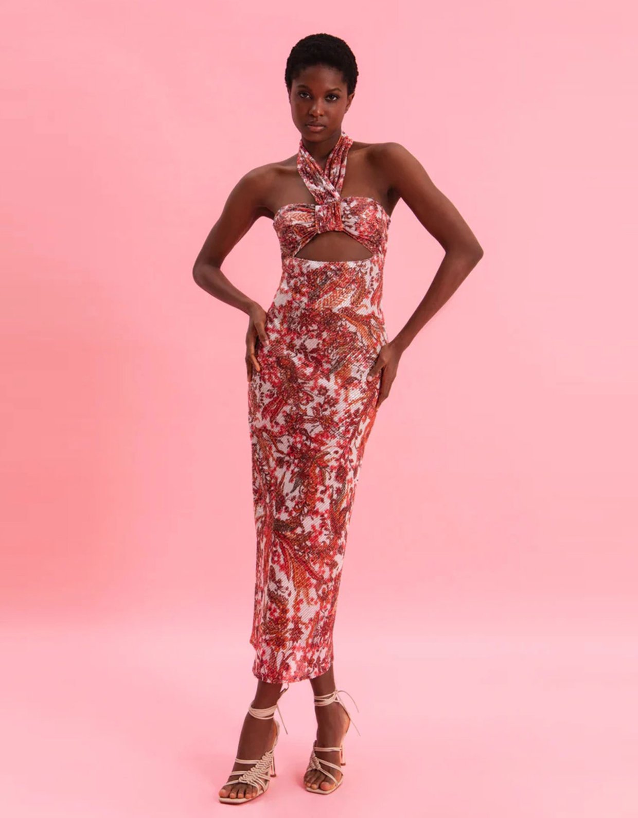 Eveleya Rustic romance midi sequined dress