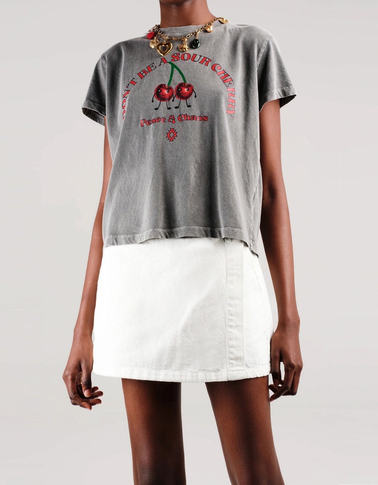 Peace and Chaos Cherry bomb crop t-shirt