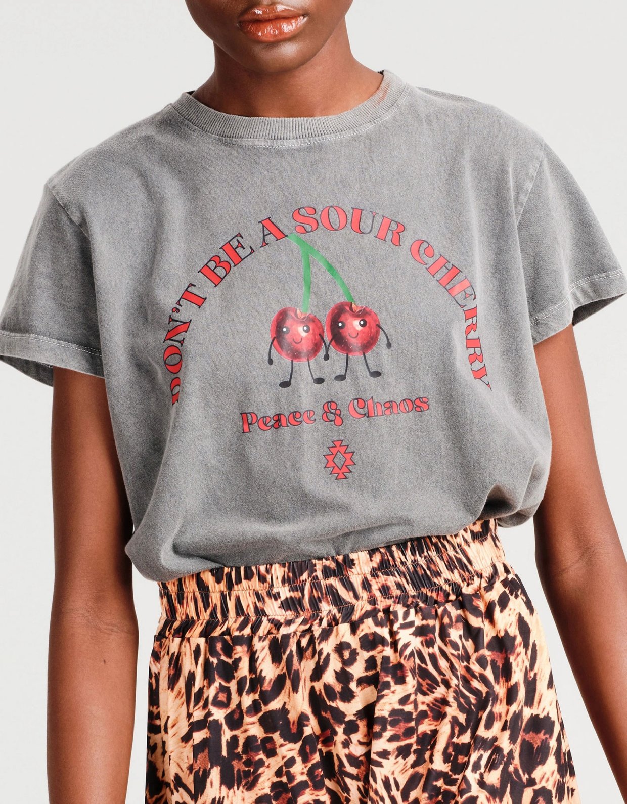 Peace and Chaos Cherry bomb crop t-shirt