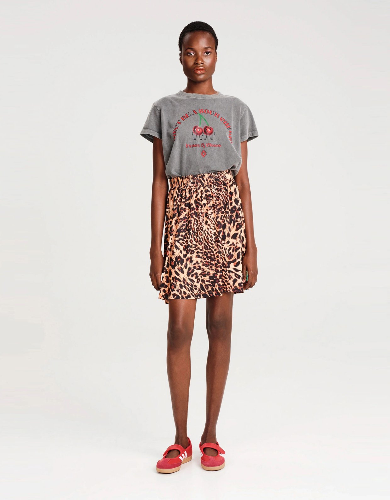 Peace and Chaos Cherry bomb crop t-shirt