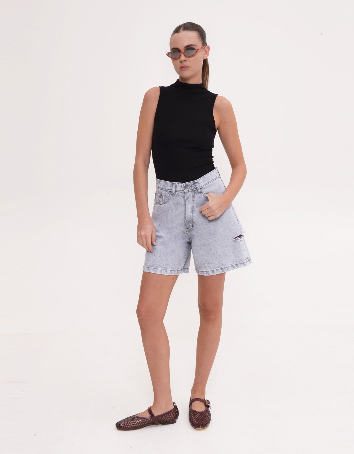 Sac Jeans Silia shorts platinum grey