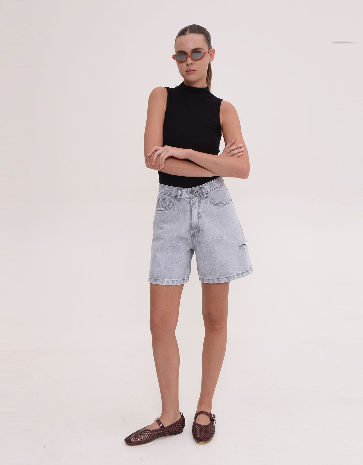 Sac Jeans Silia shorts platinum grey