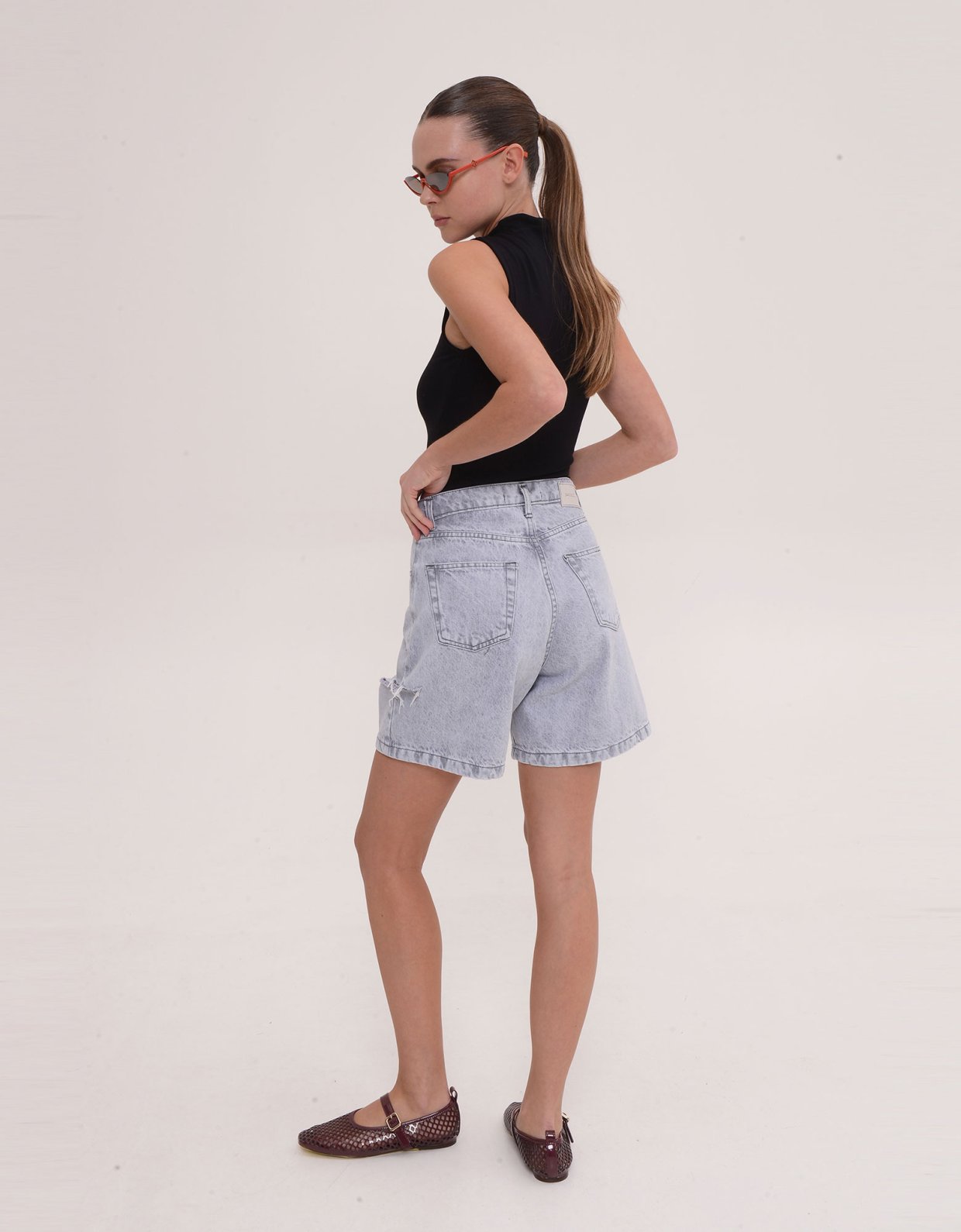 Sac Jeans Silia shorts platinum grey