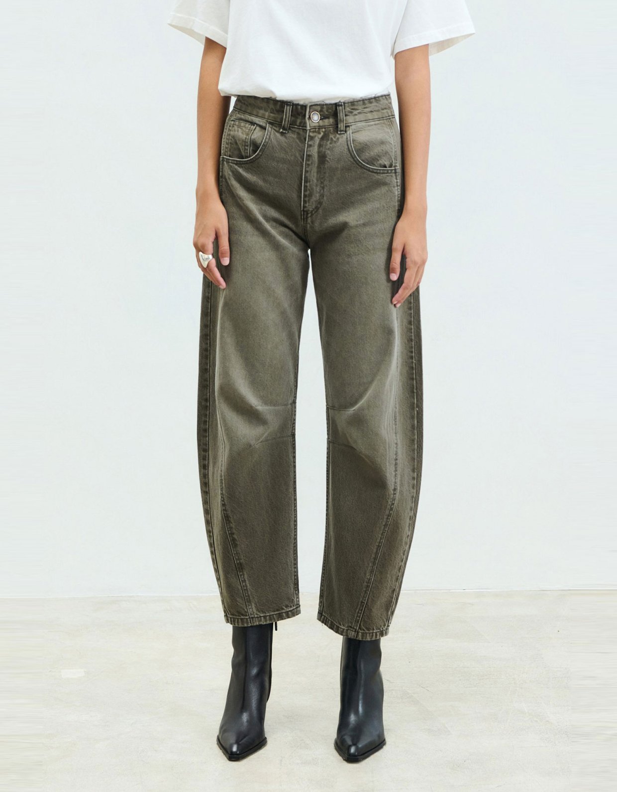 Sac Jeans Rumi mold green denim pants