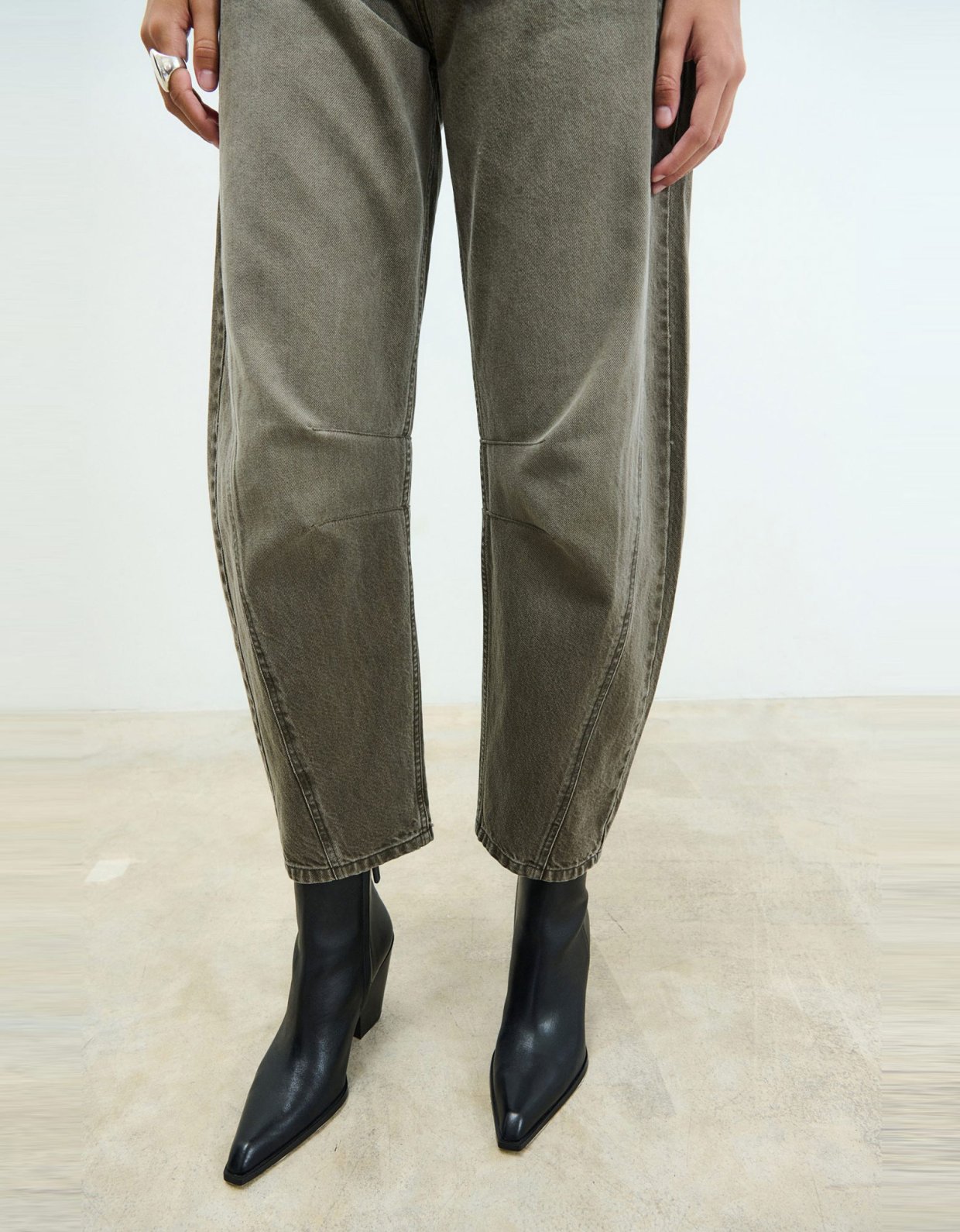 Sac Jeans Rumi mold green denim pants