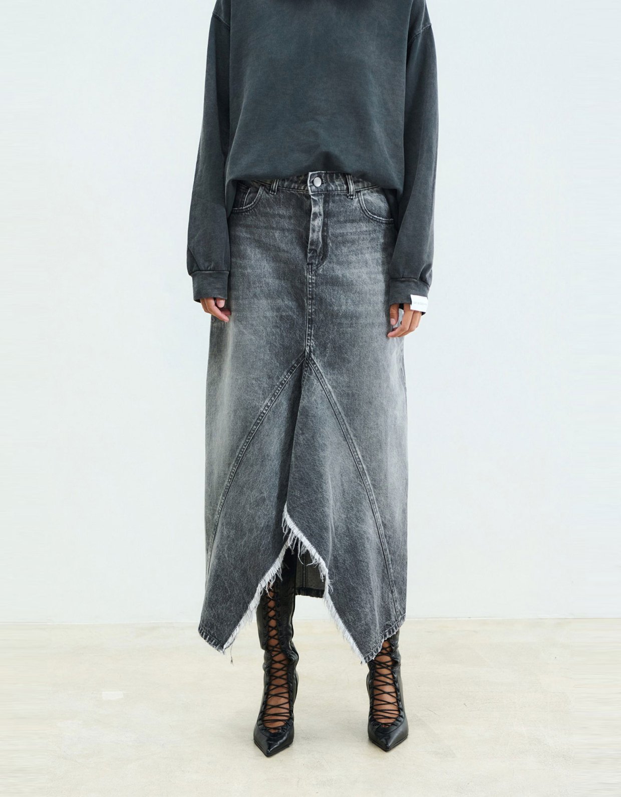Sac Jeans Adele stone black denim skirt