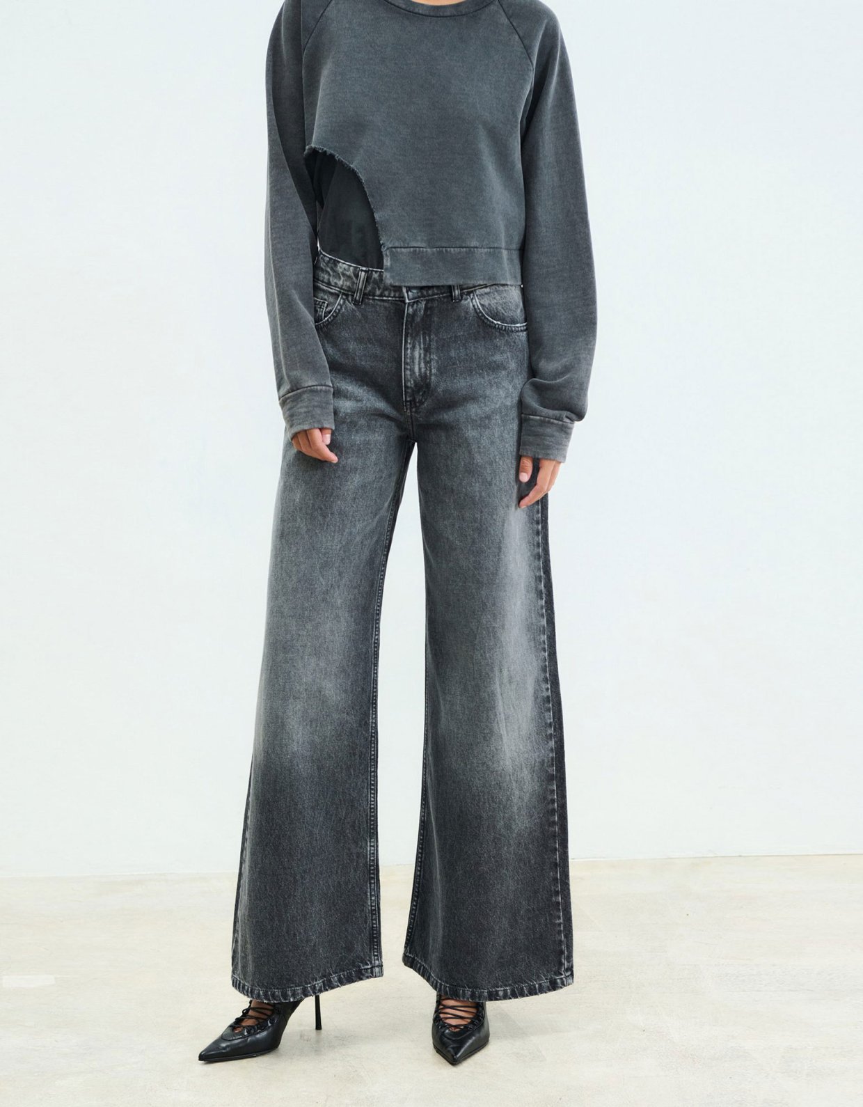 Sac Jeans Belen stone black denim pants