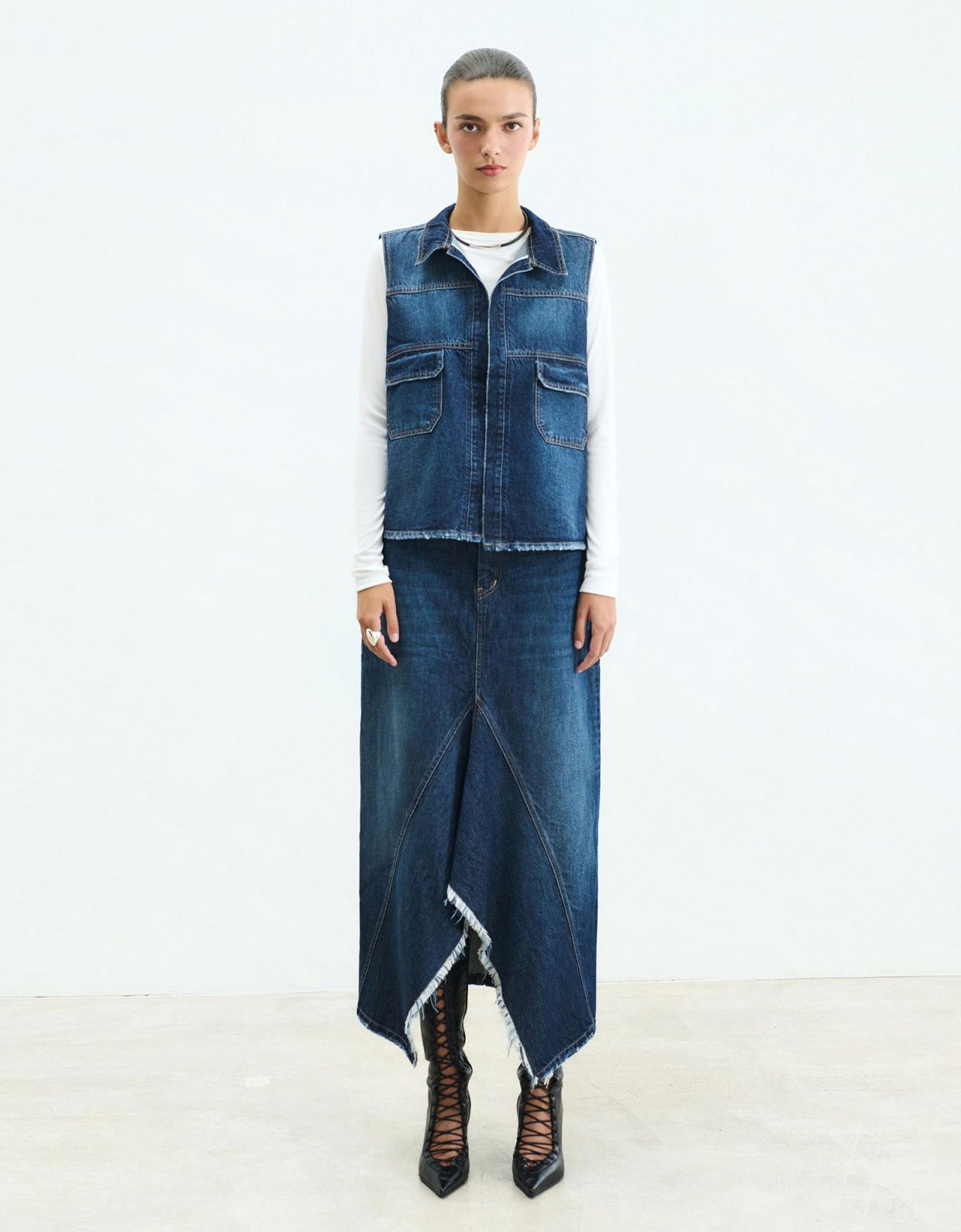 Sac Jeans Adele ocean blue denim skirt