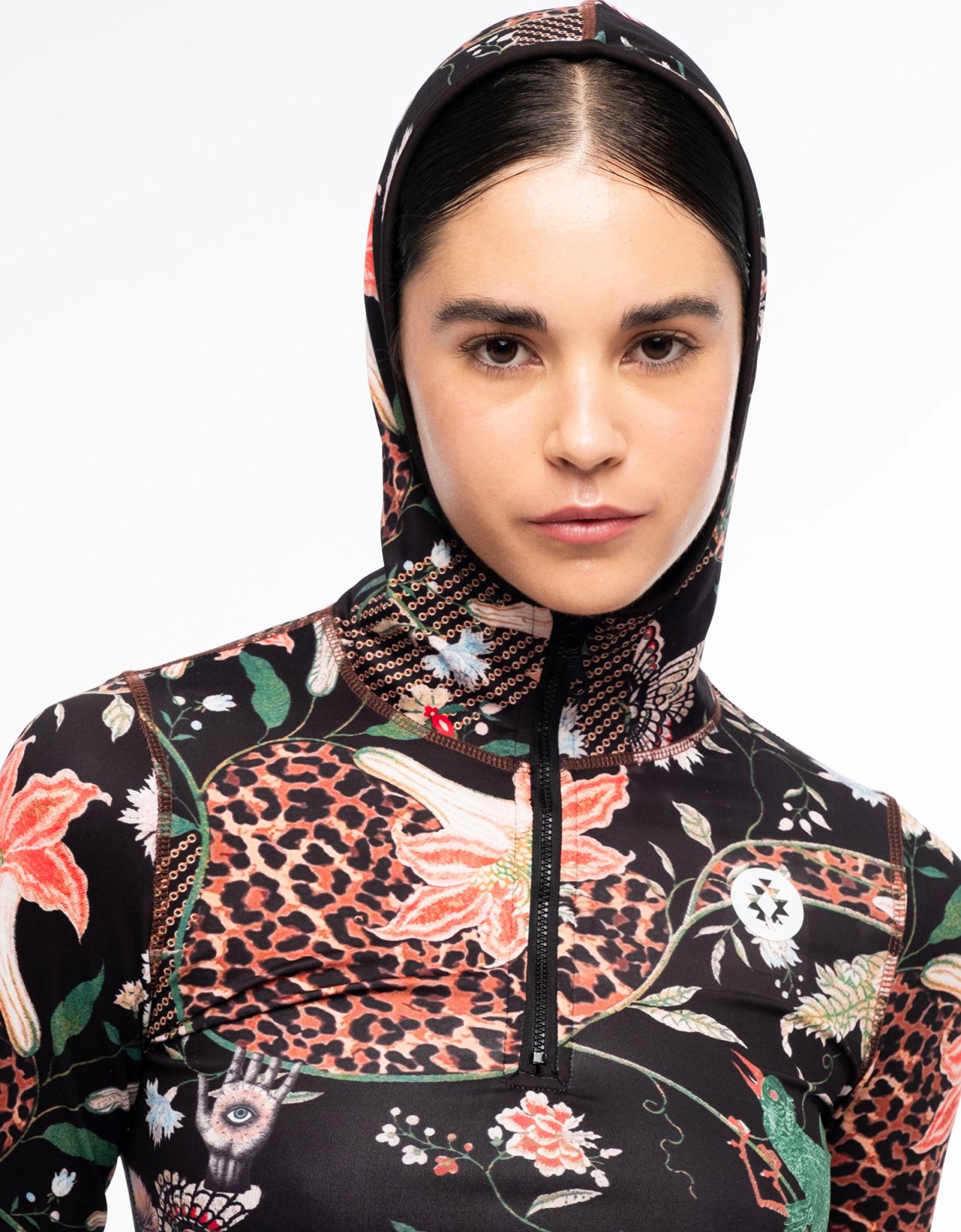 Peace and Chaos Sacred wild fitted active zip hoodie with thumbholes