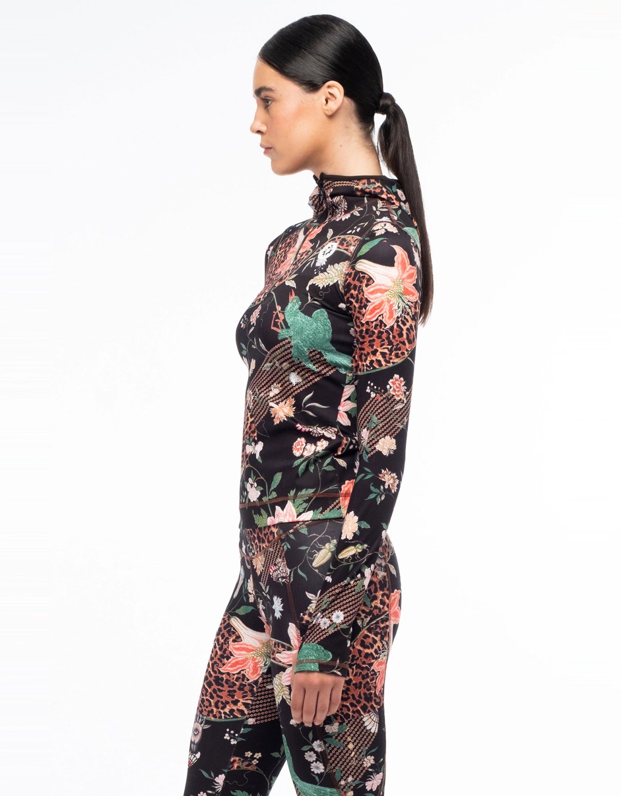 Peace and Chaos Sacred wild fitted active zip hoodie with thumbholes