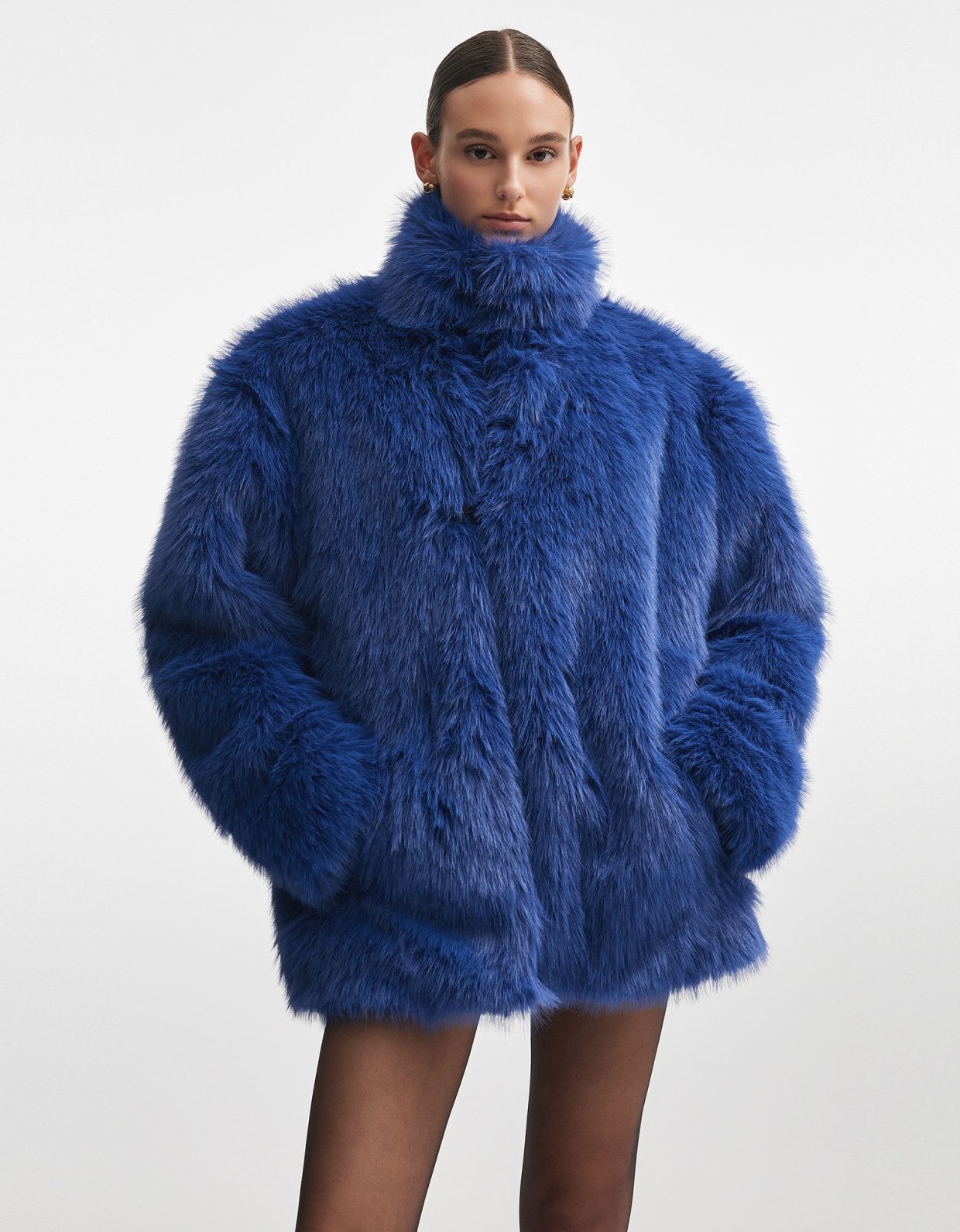 Nadia Rapti Sally fur jacket blue