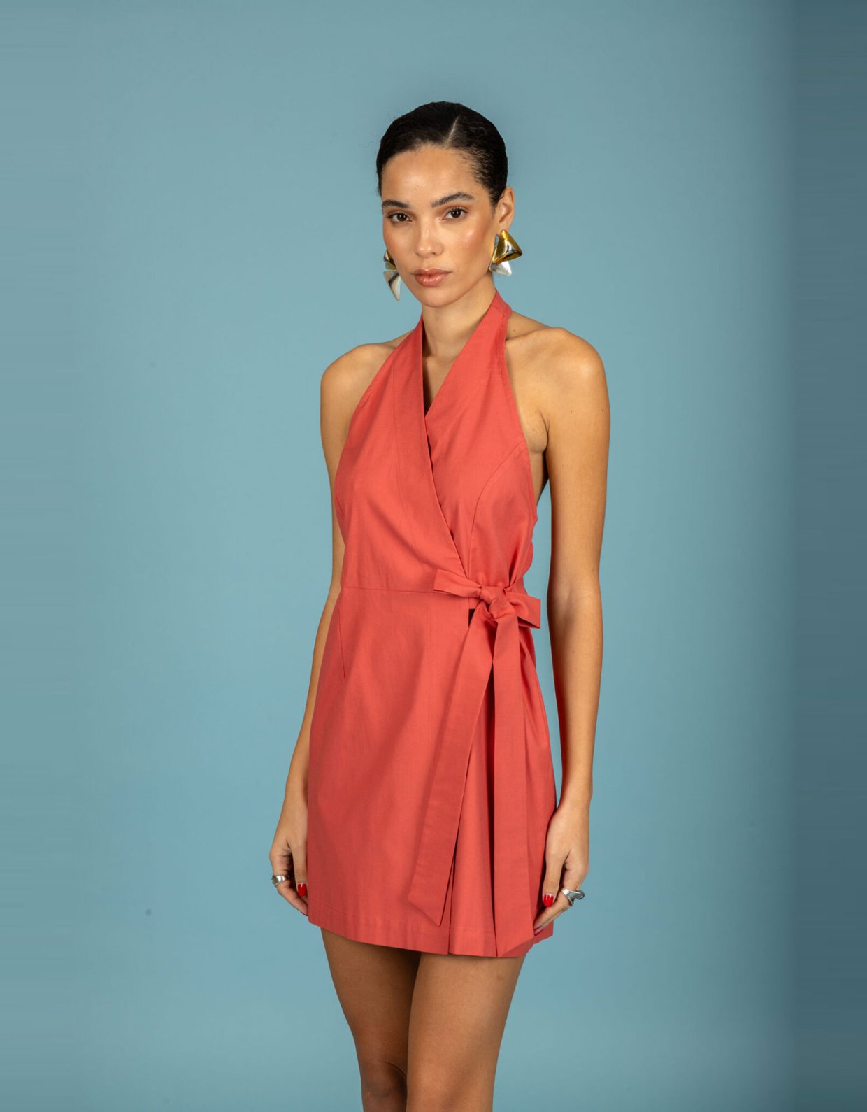 Chaton Santiago short dress peach