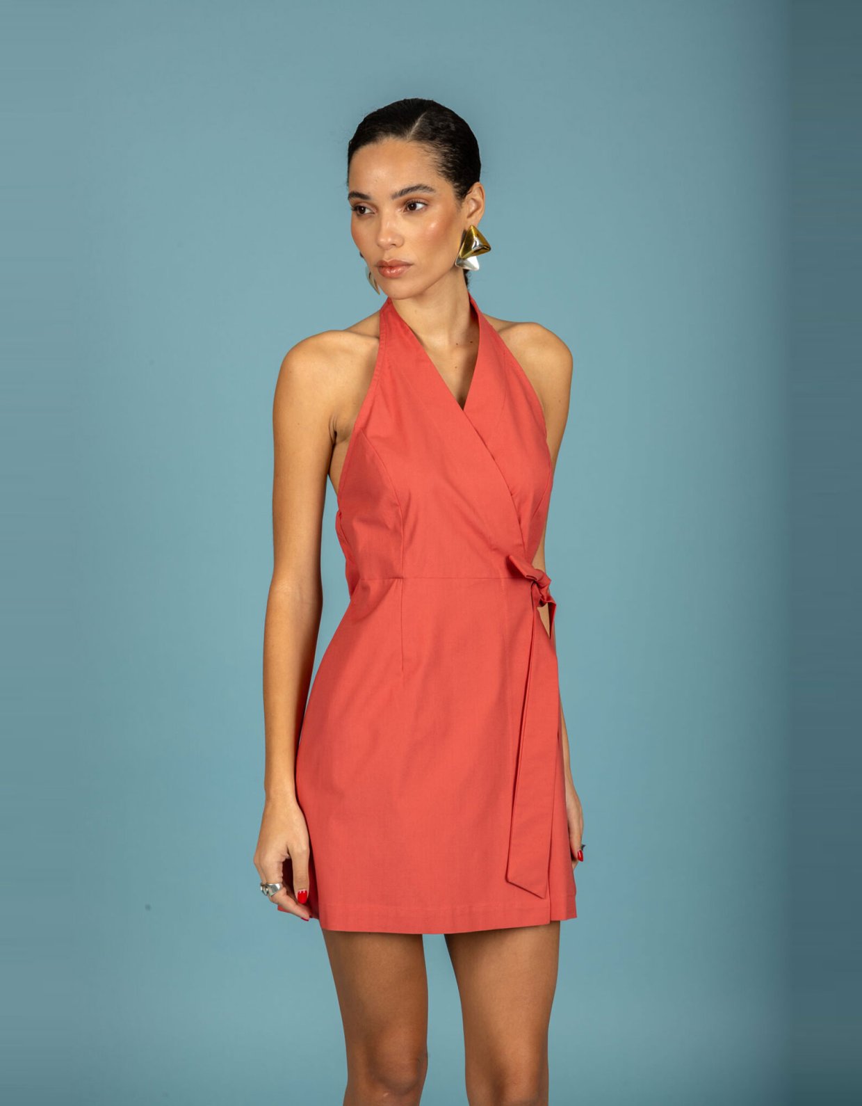 Chaton Santiago short dress peach
