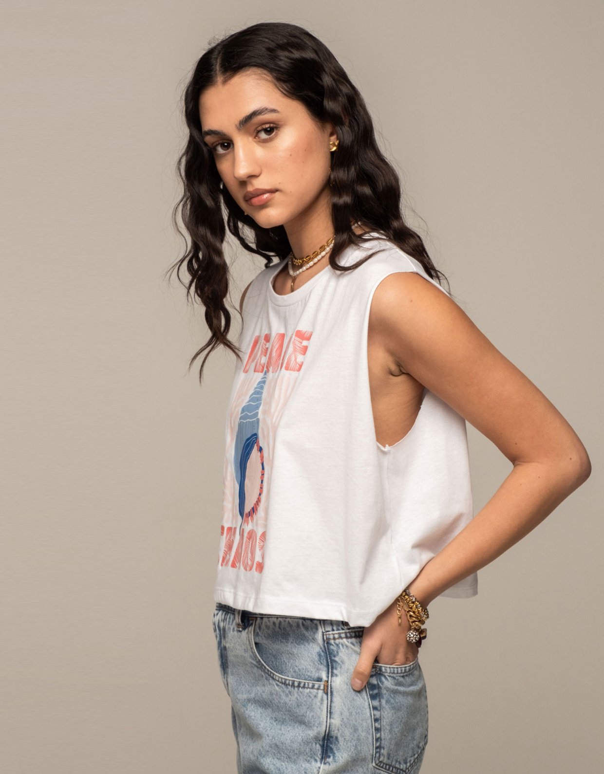 Peace and Chaos Seashell tank top