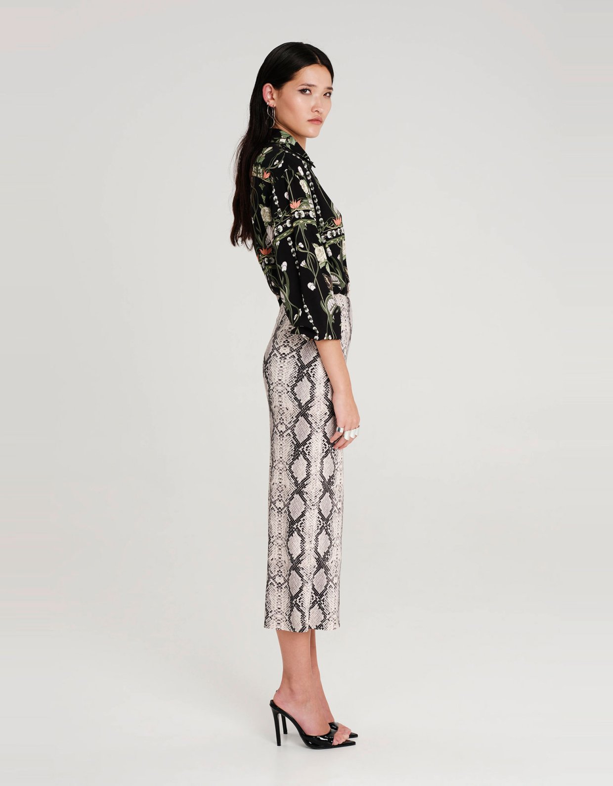 Peace and Chaos Serpentine midi skirt