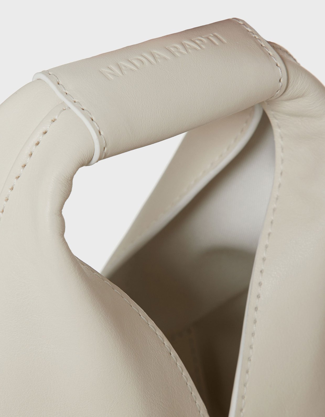 Nadia Rapti Sienna leather bag off white