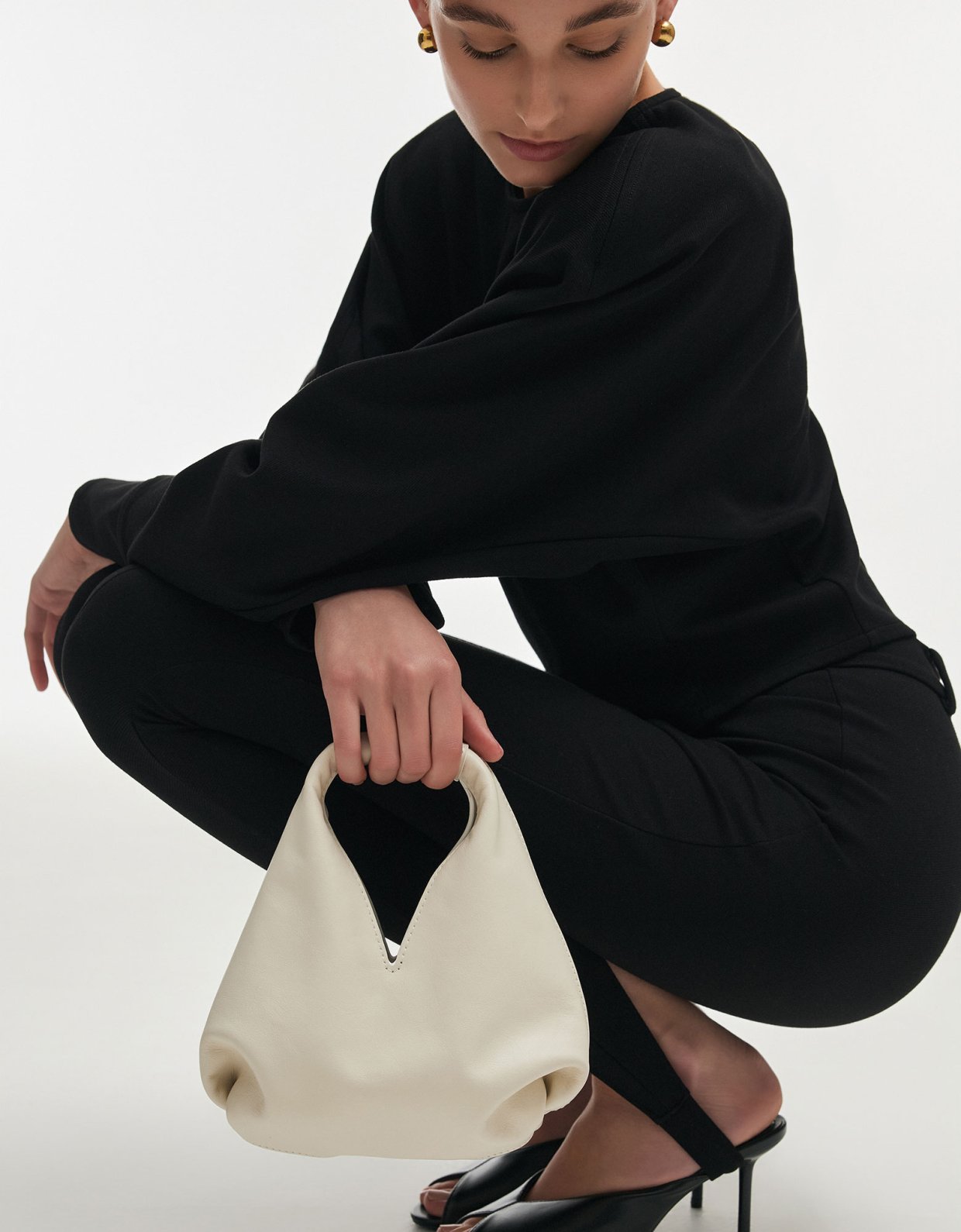 Nadia Rapti Sienna leather bag off white