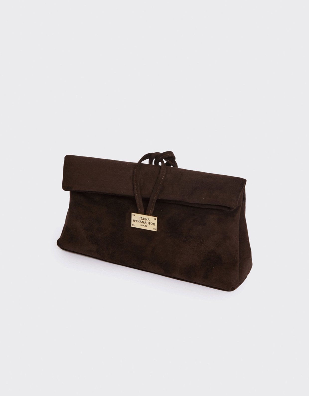 Elena Athanasiou Downtown lunchbag suede dark brown