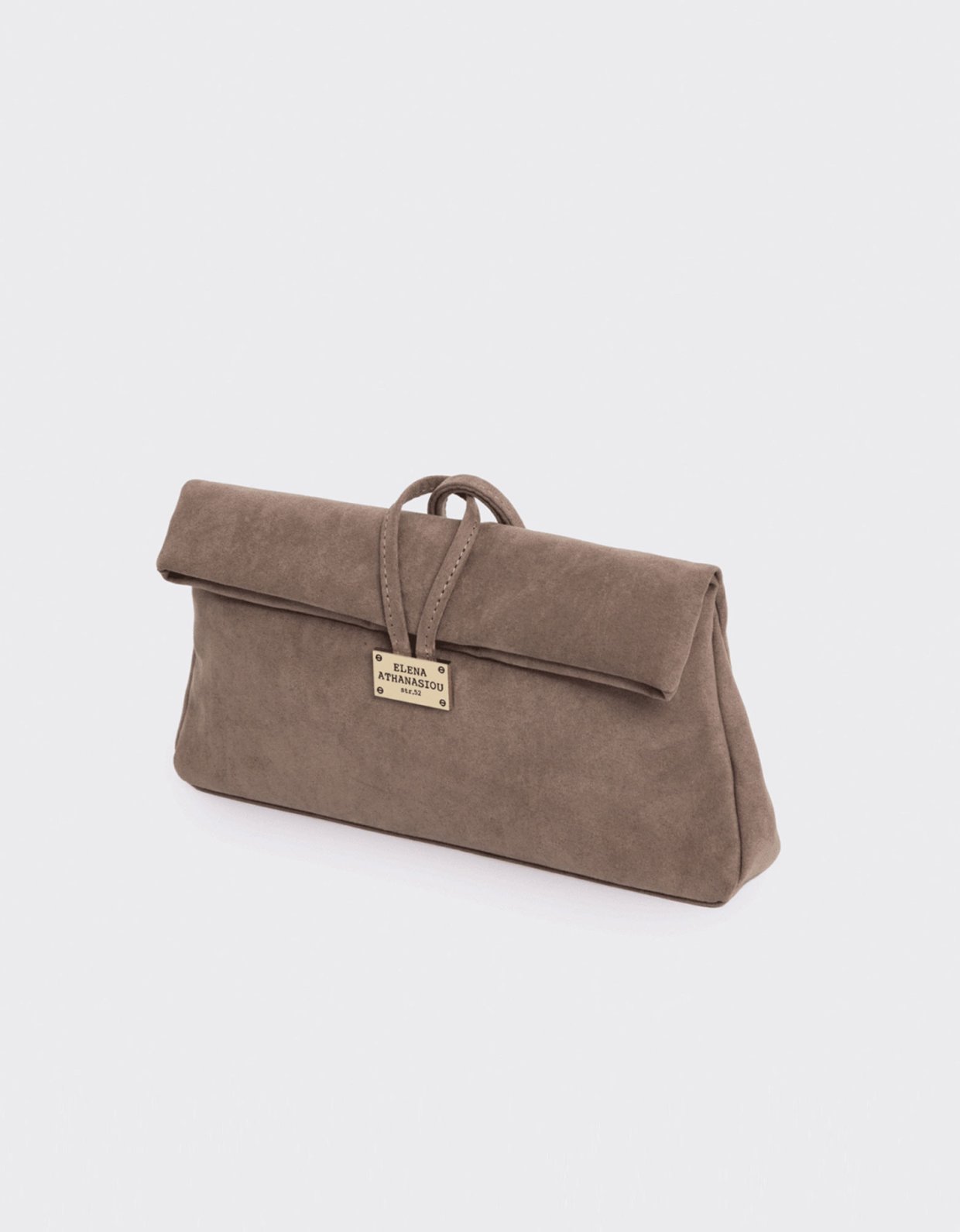Elena Athanasiou Downtown lunchbag suede cacao