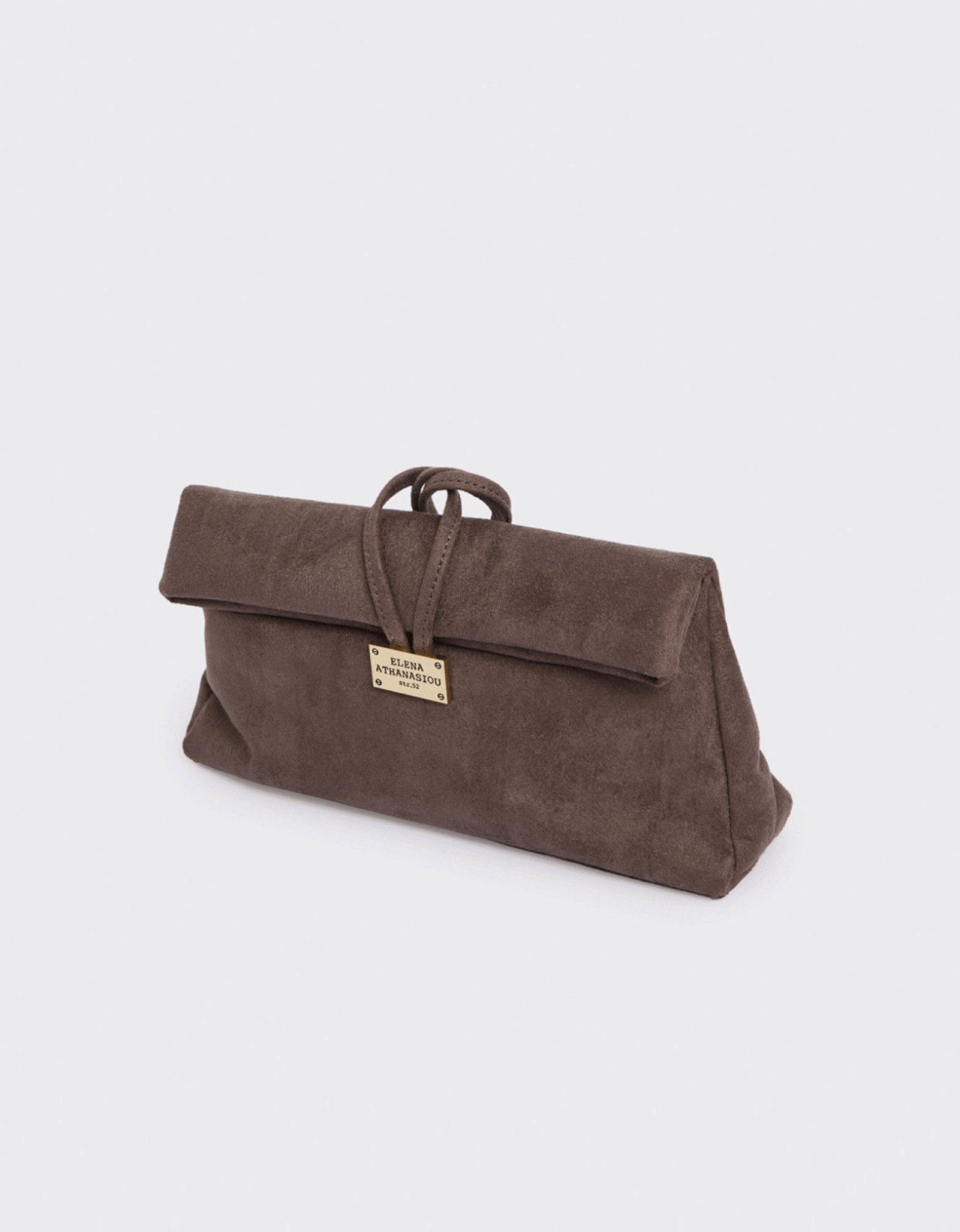 Elena Athanasiou Downtown lunchbag suede dark grey