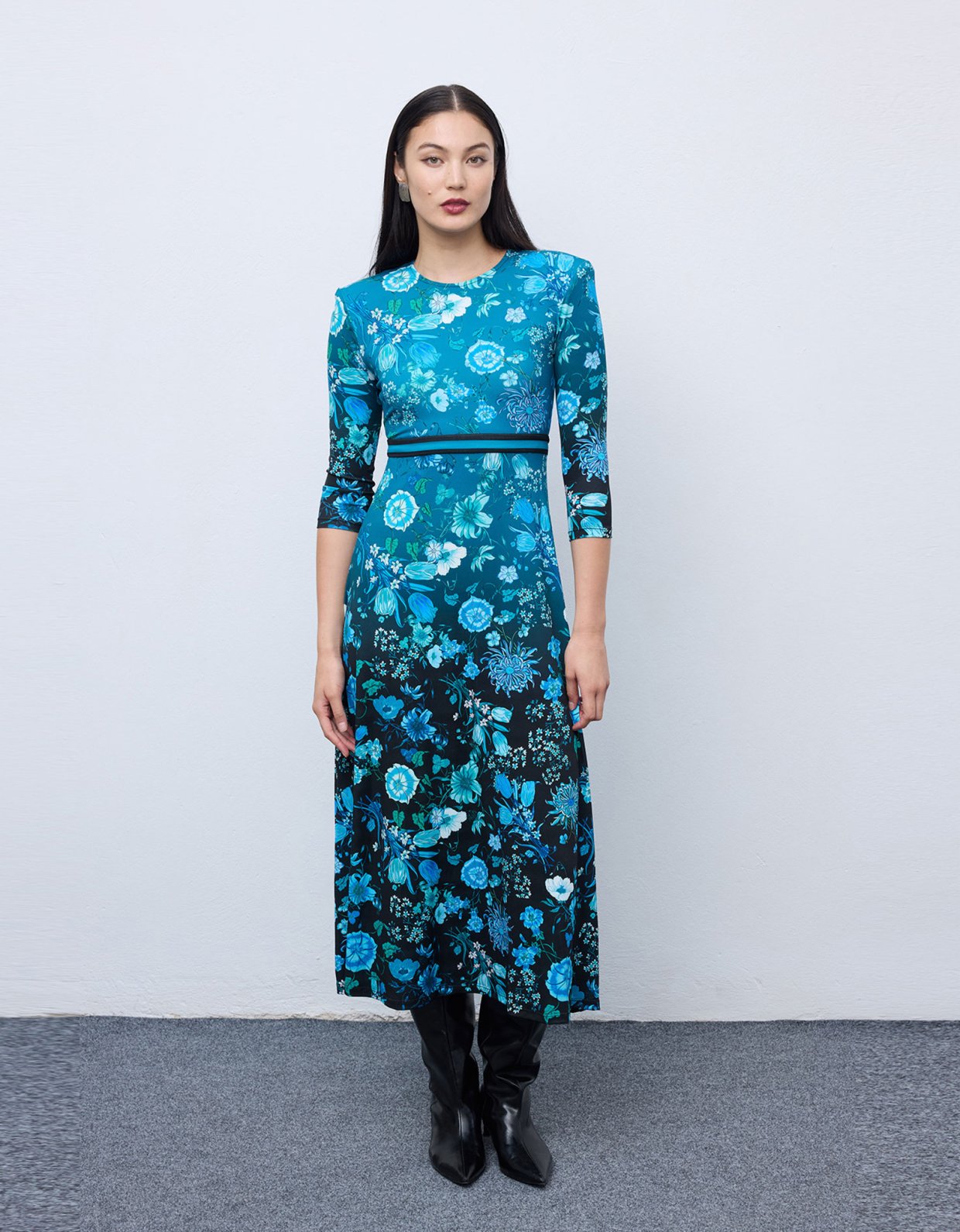 Ciel Concept Skyfall blossom jersey midi dress