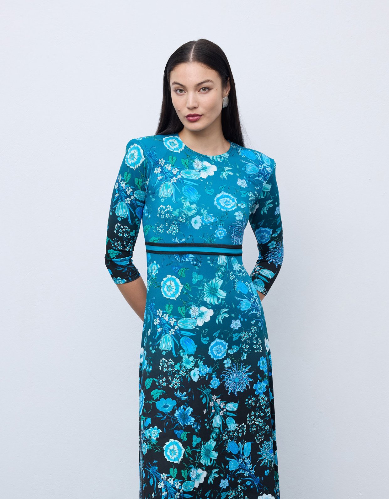 Ciel Concept Skyfall blossom jersey midi dress