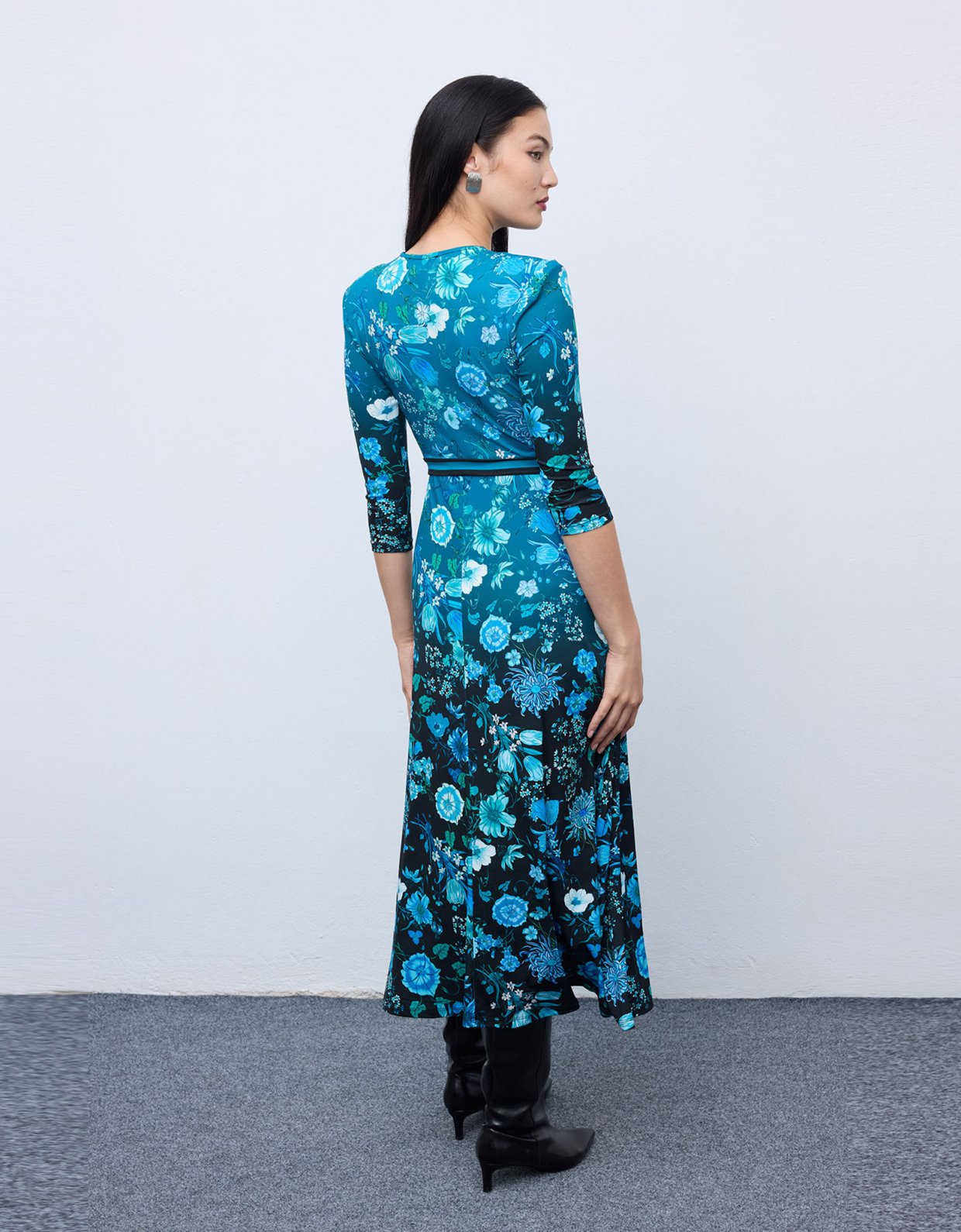 Ciel Concept Skyfall blossom jersey midi dress