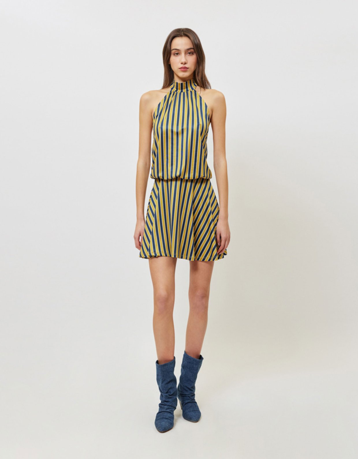 Sunset go Sondra dress oro stripes