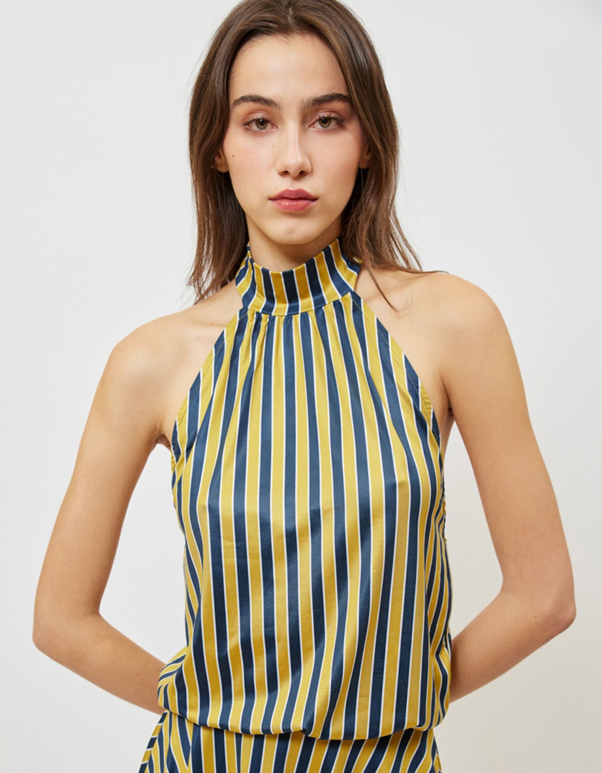 Sunset go Sondra dress oro stripes