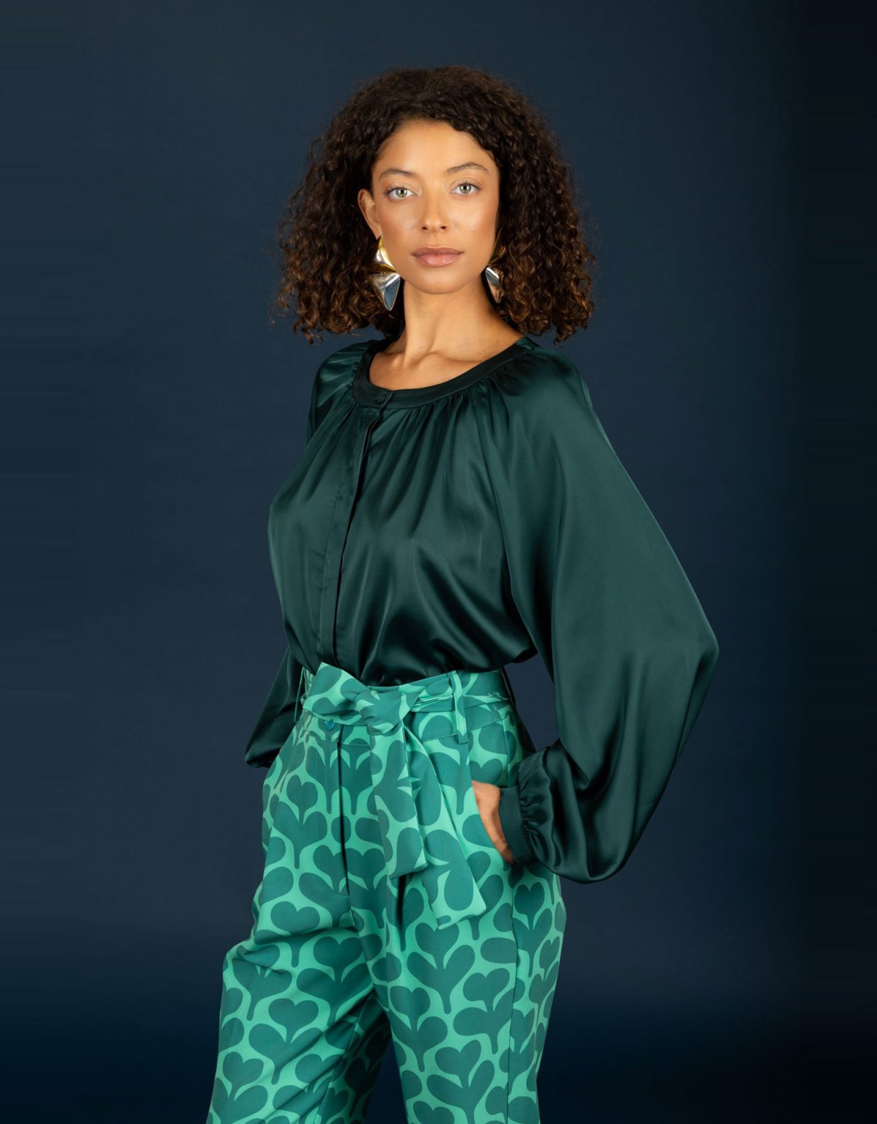 Chaton Stephen shirt dark emerald