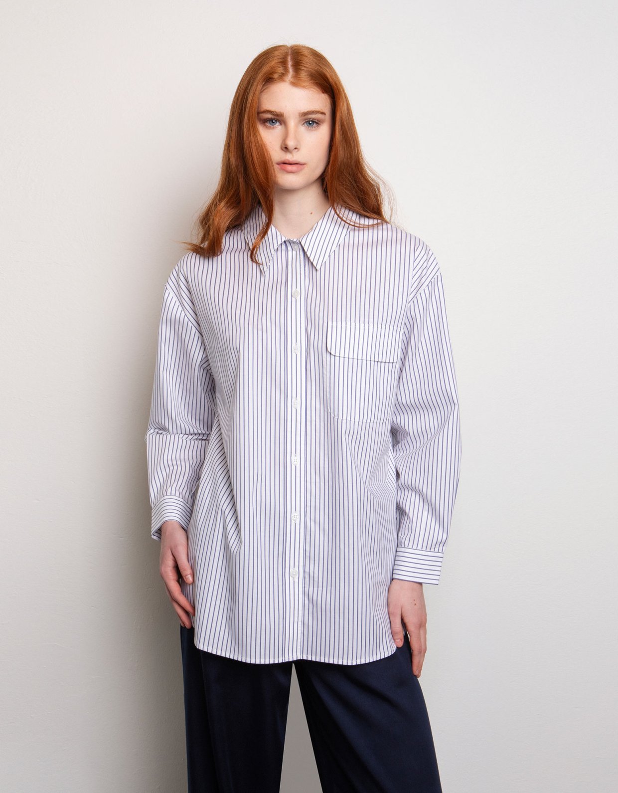 Nisώ Stripe shirt marine blue