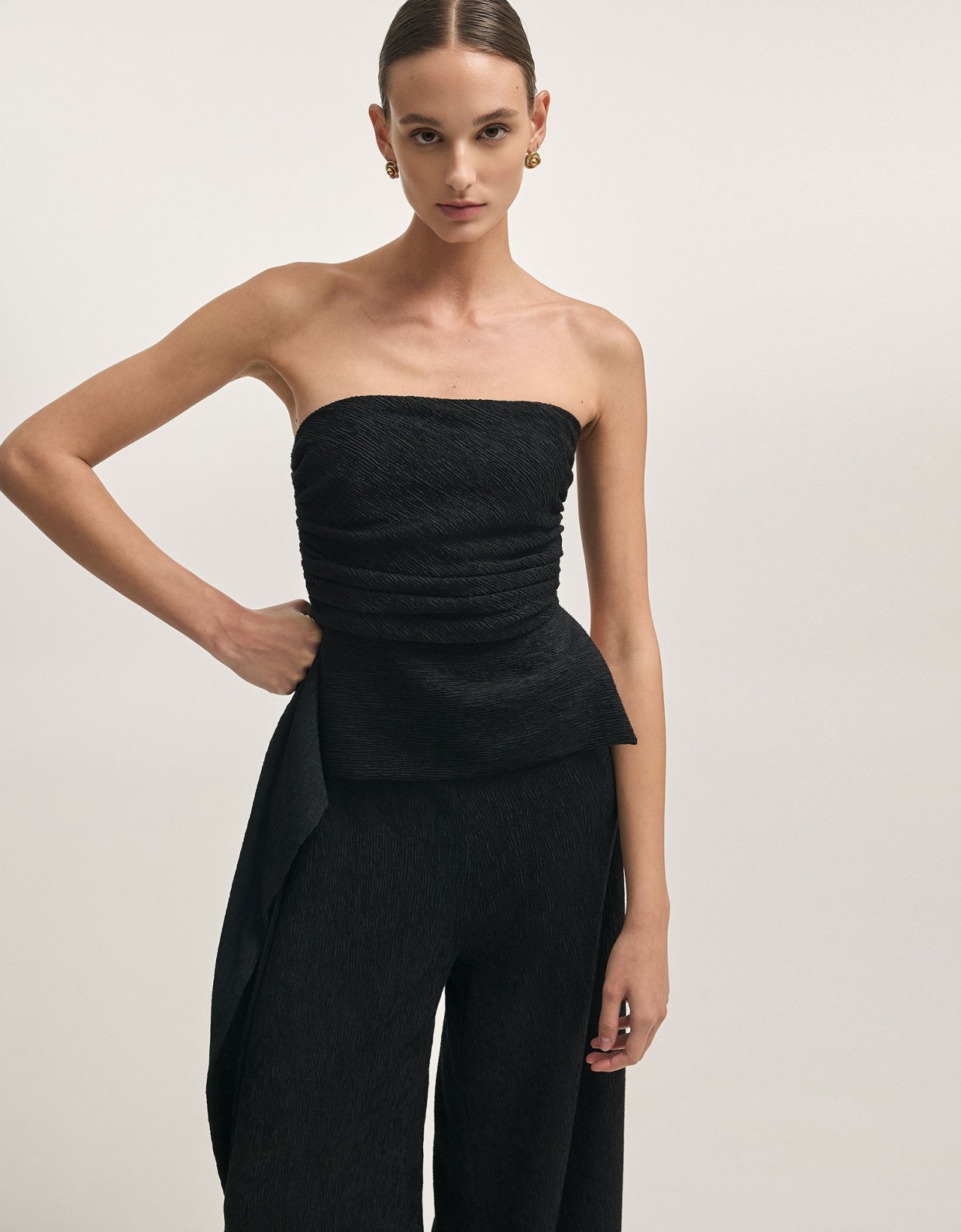 Nadia Rapti Subway strapless top black