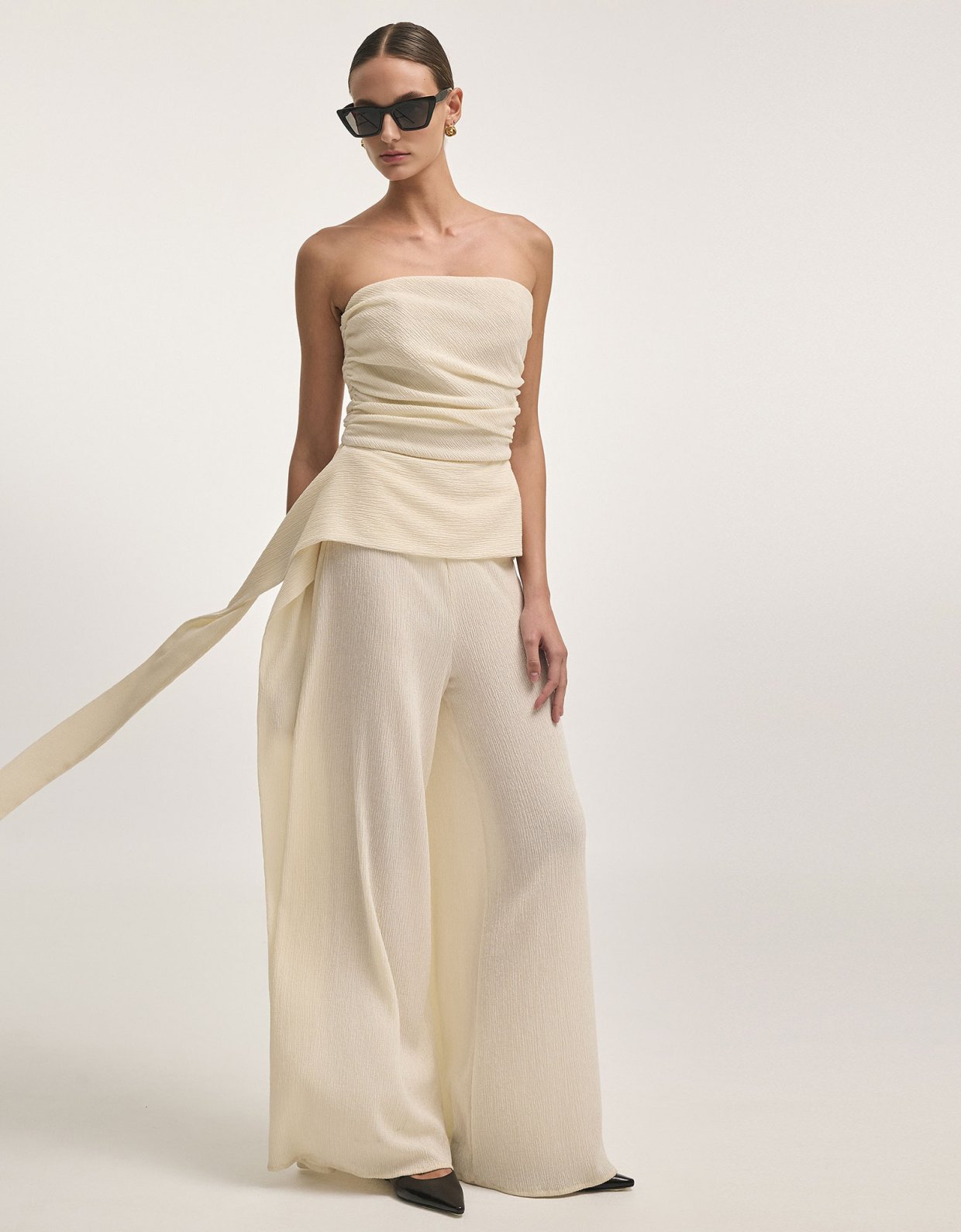 Nadia Rapti Subway strapless top ecru