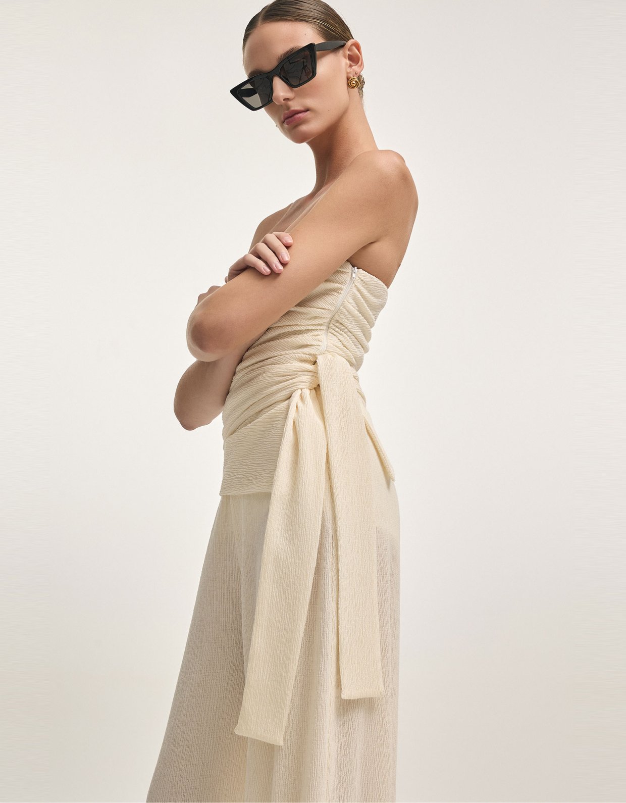 Nadia Rapti Subway strapless top ecru