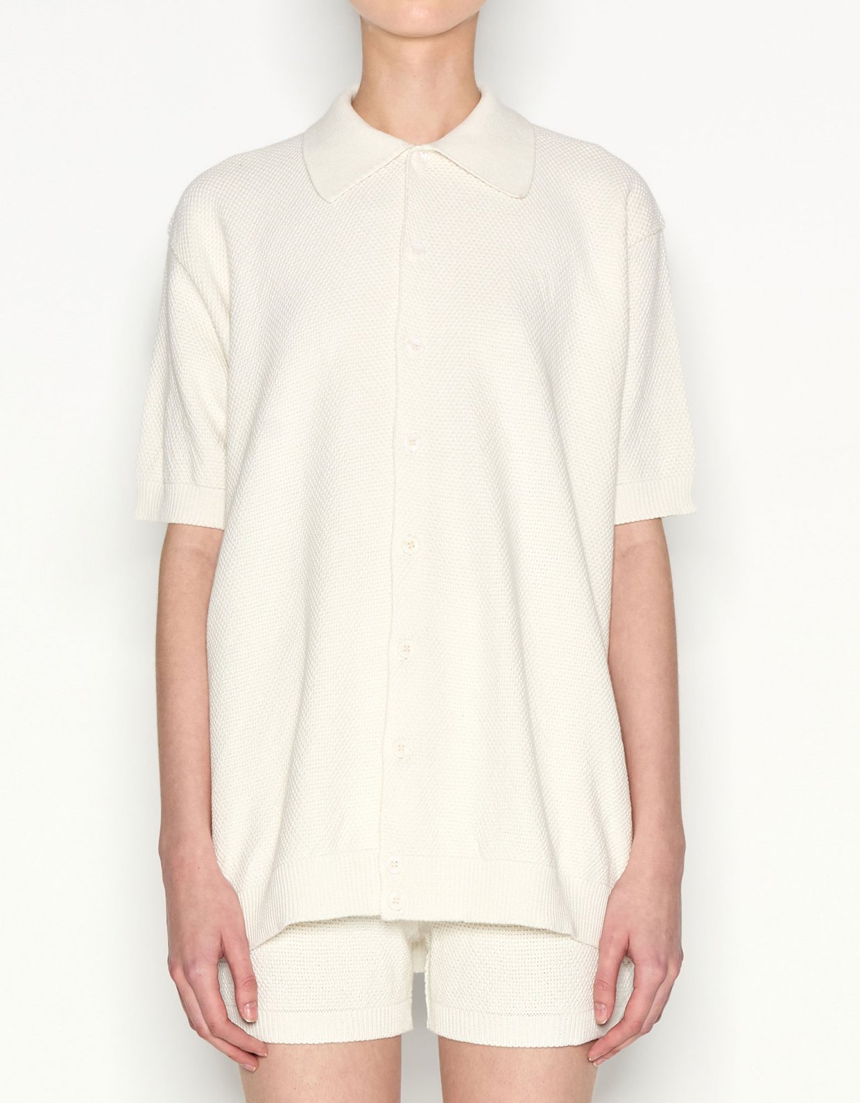 Nadia Rapti Sunflare knitted blouse ecru