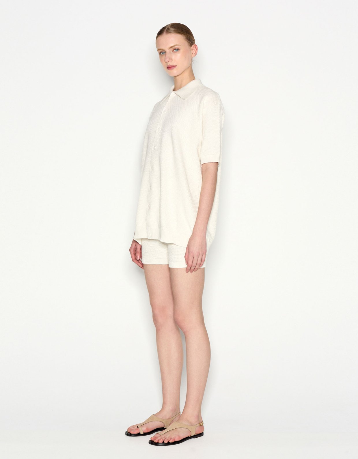 Nadia Rapti Sunflare knitted blouse ecru
