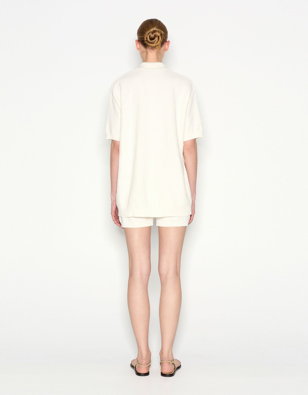 Nadia Rapti Sunflare knitted blouse ecru