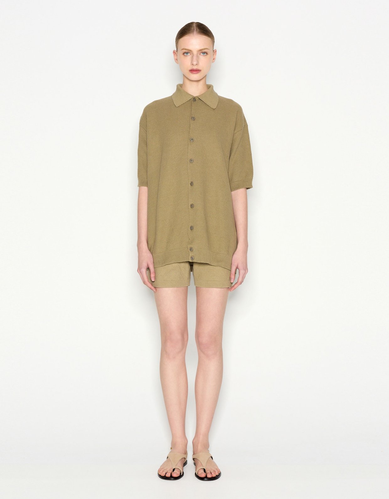 Nadia Rapti Sunflare knitted blouse khaki