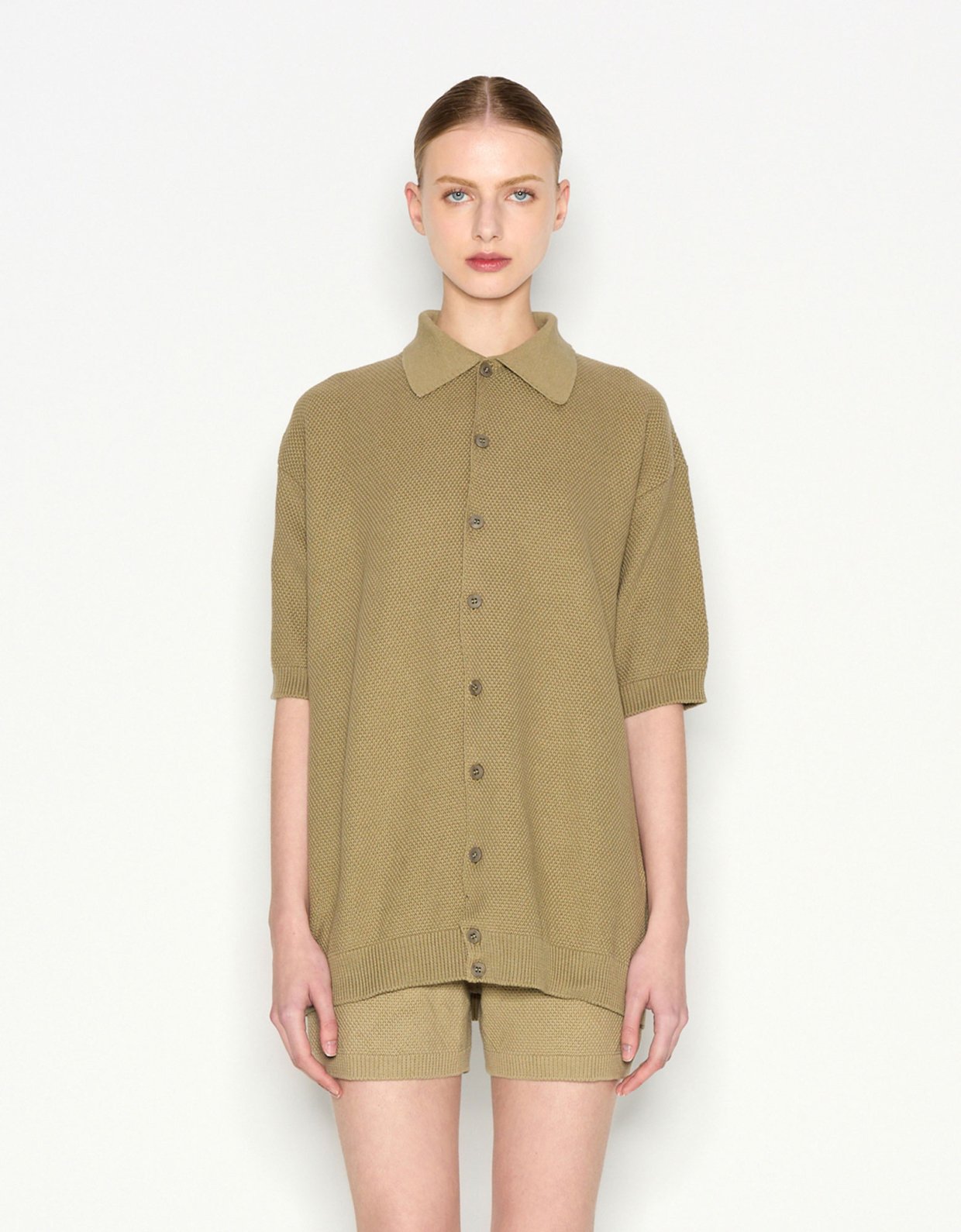 Nadia Rapti Sunflare knitted blouse khaki
