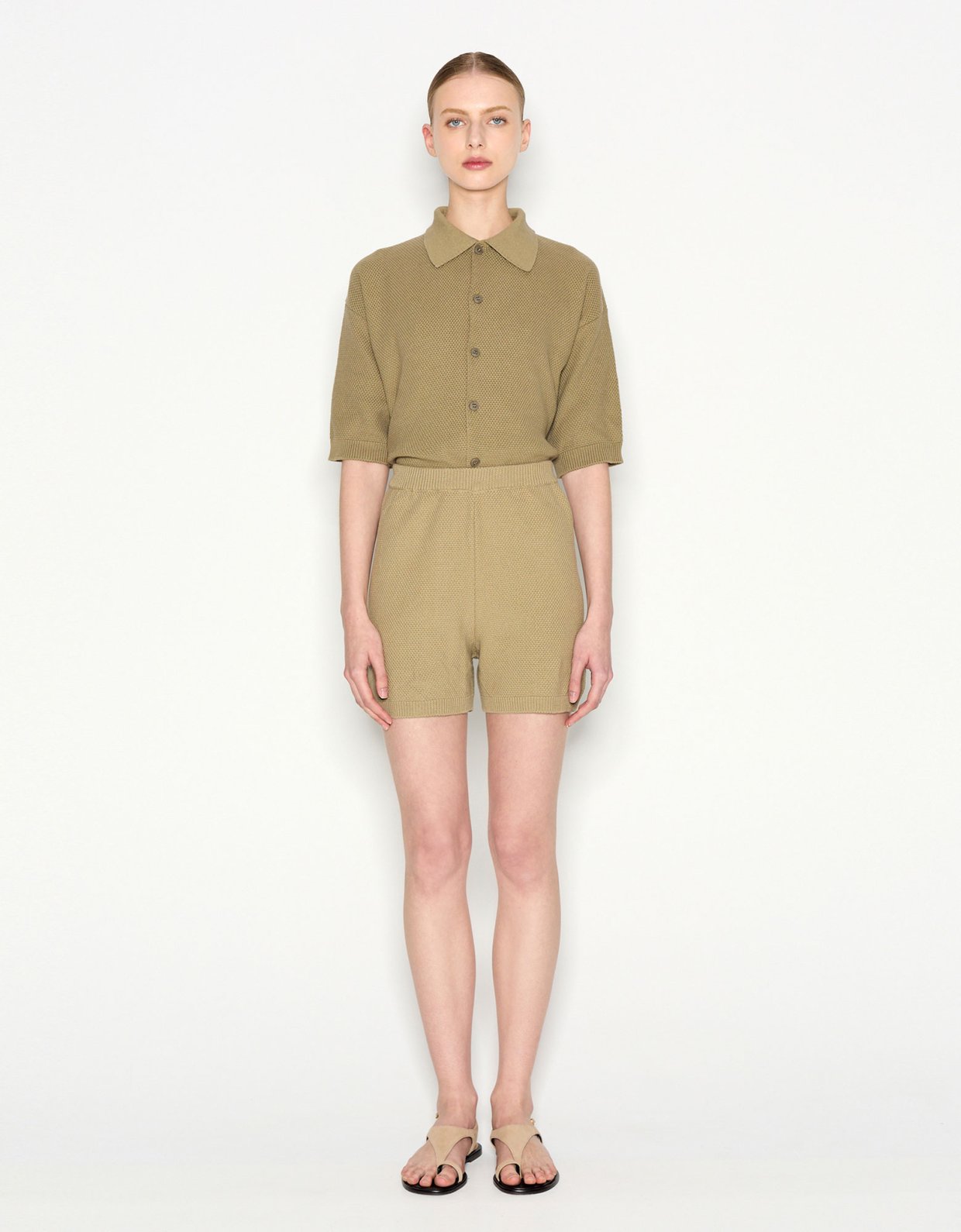 Nadia Rapti Sunflare knitted shorts khaki