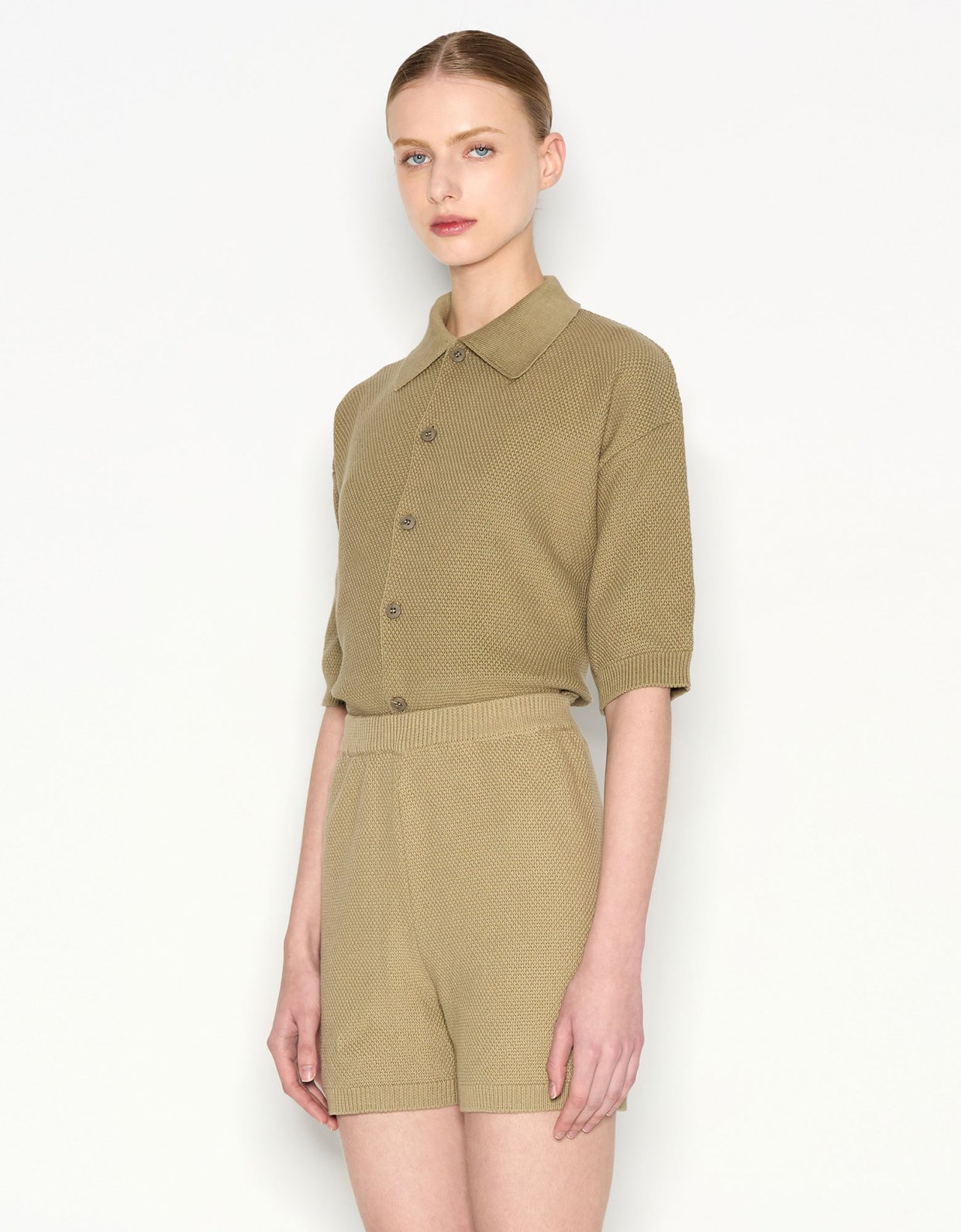 Nadia Rapti Sunflare knitted shorts khaki