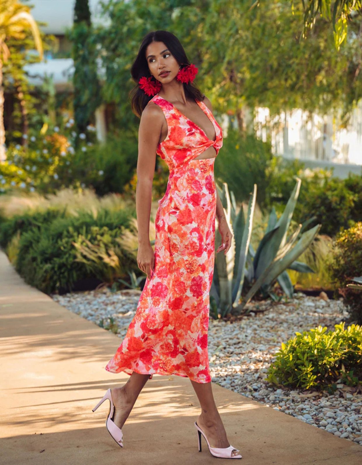 Eveleya Sunset dream midi satin dress