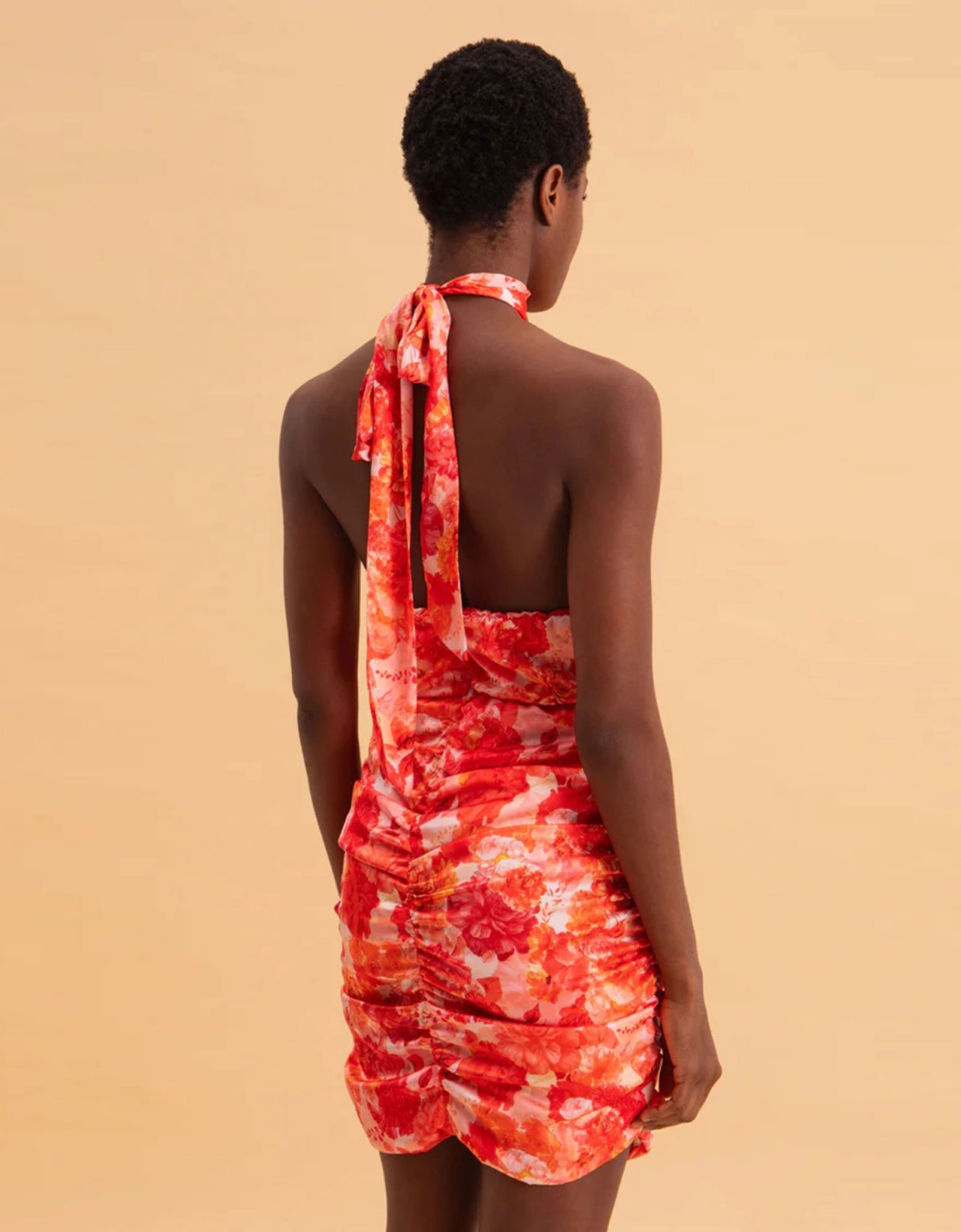 Eveleya Sunset dream mini satin halterneck dress
