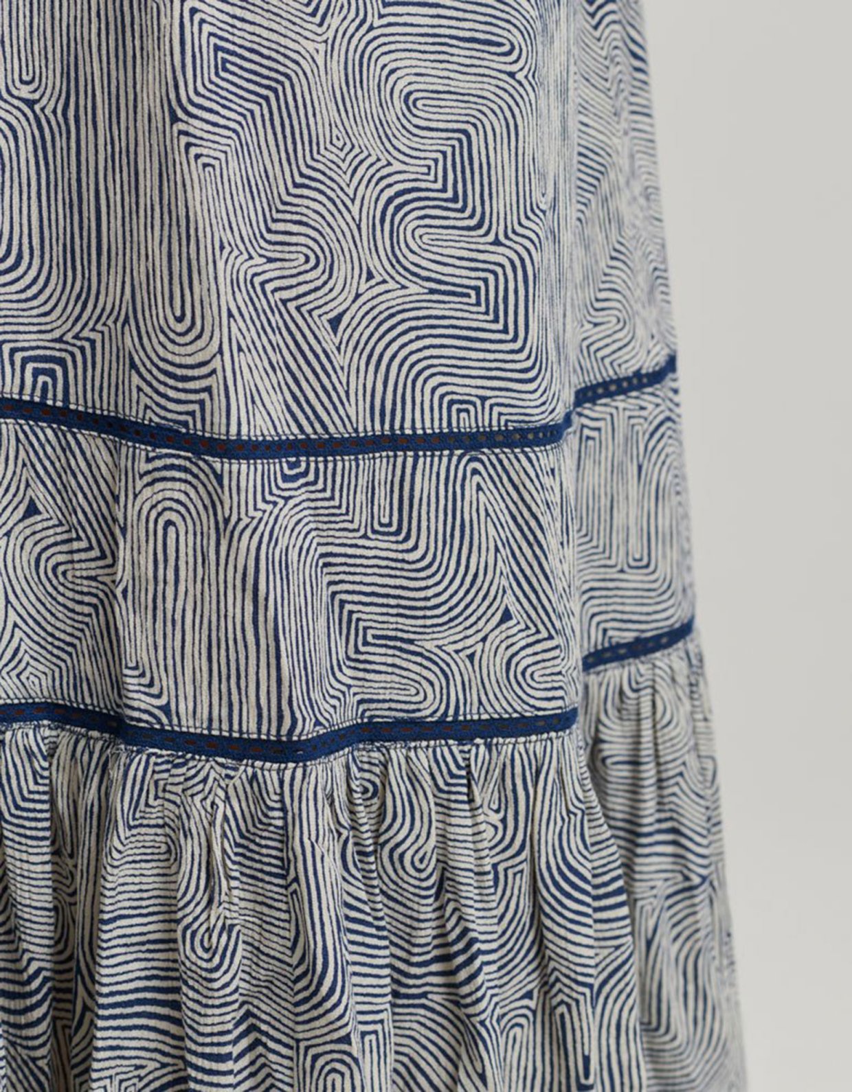 Superdry Ovin vintage long cami dress maze print navy