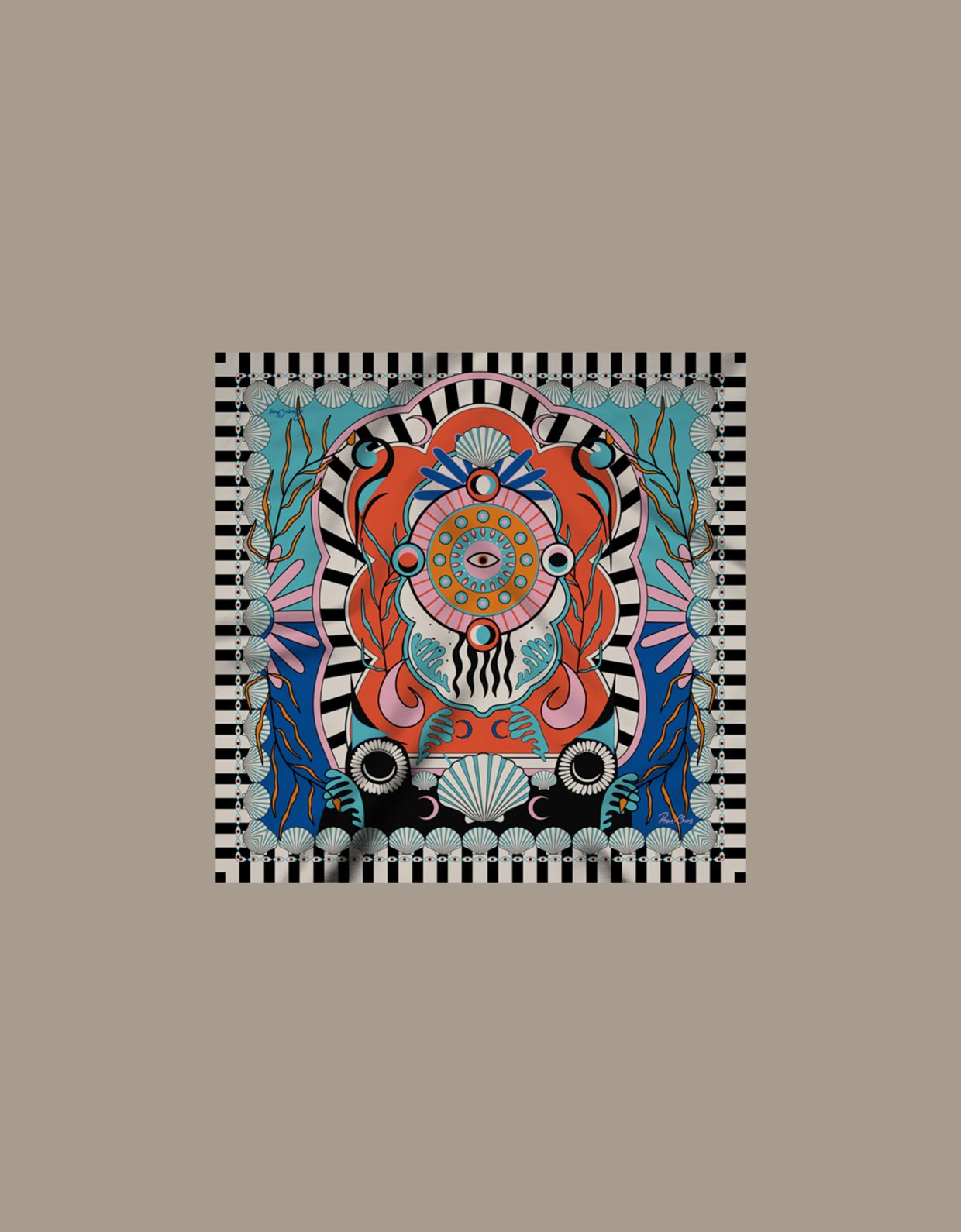Peace and Chaos Surrealist scarf