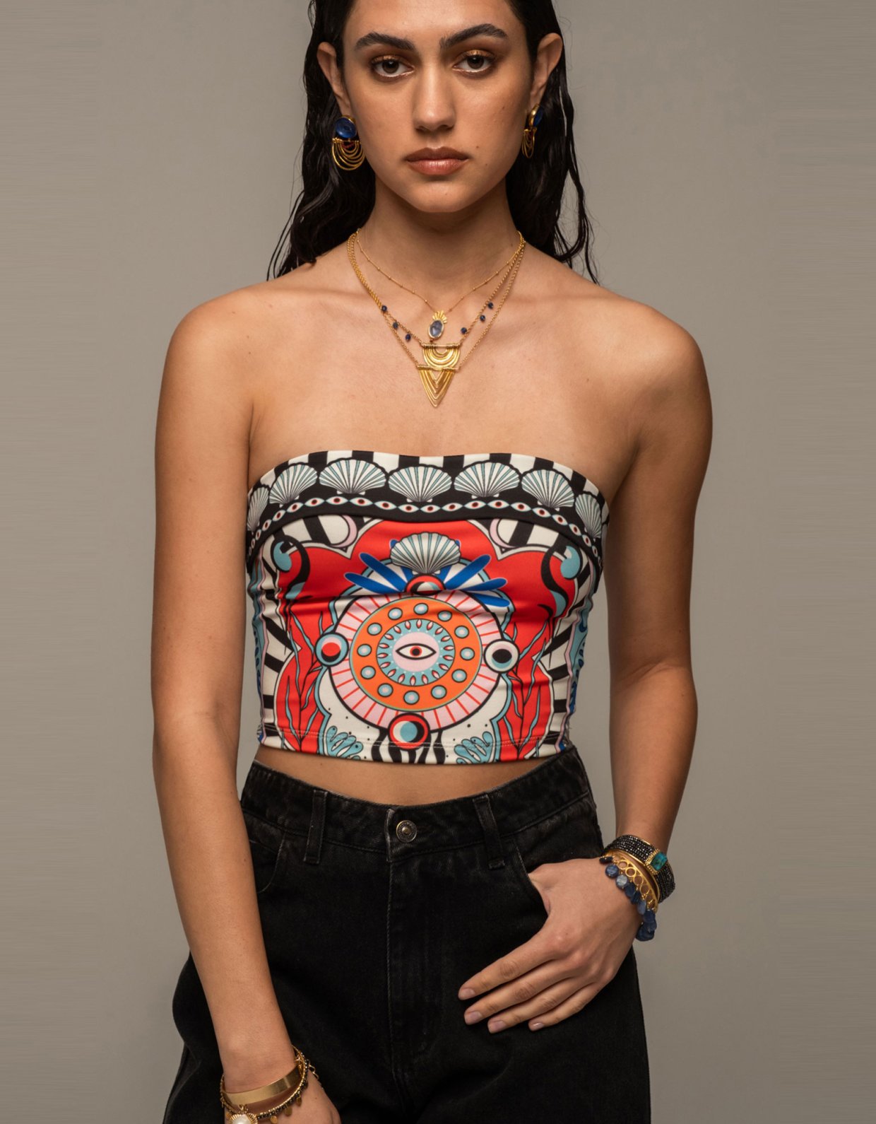 Peace and Chaos Surrealist top