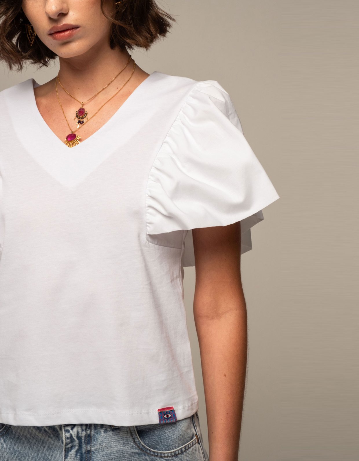 Peace and Chaos Synergy top white